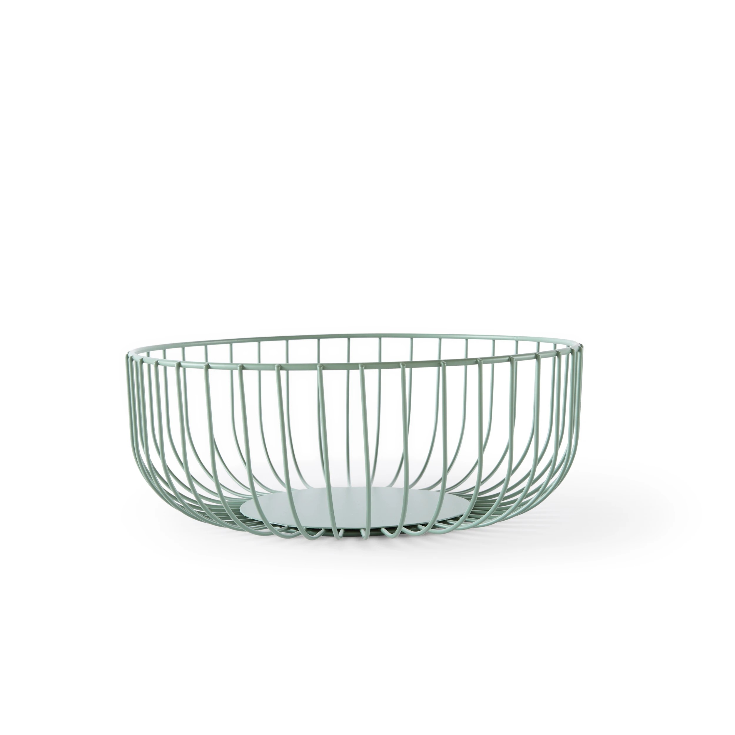 4 3 Piece Metal and Wood Fruit Bowl - Green, 4 of 8