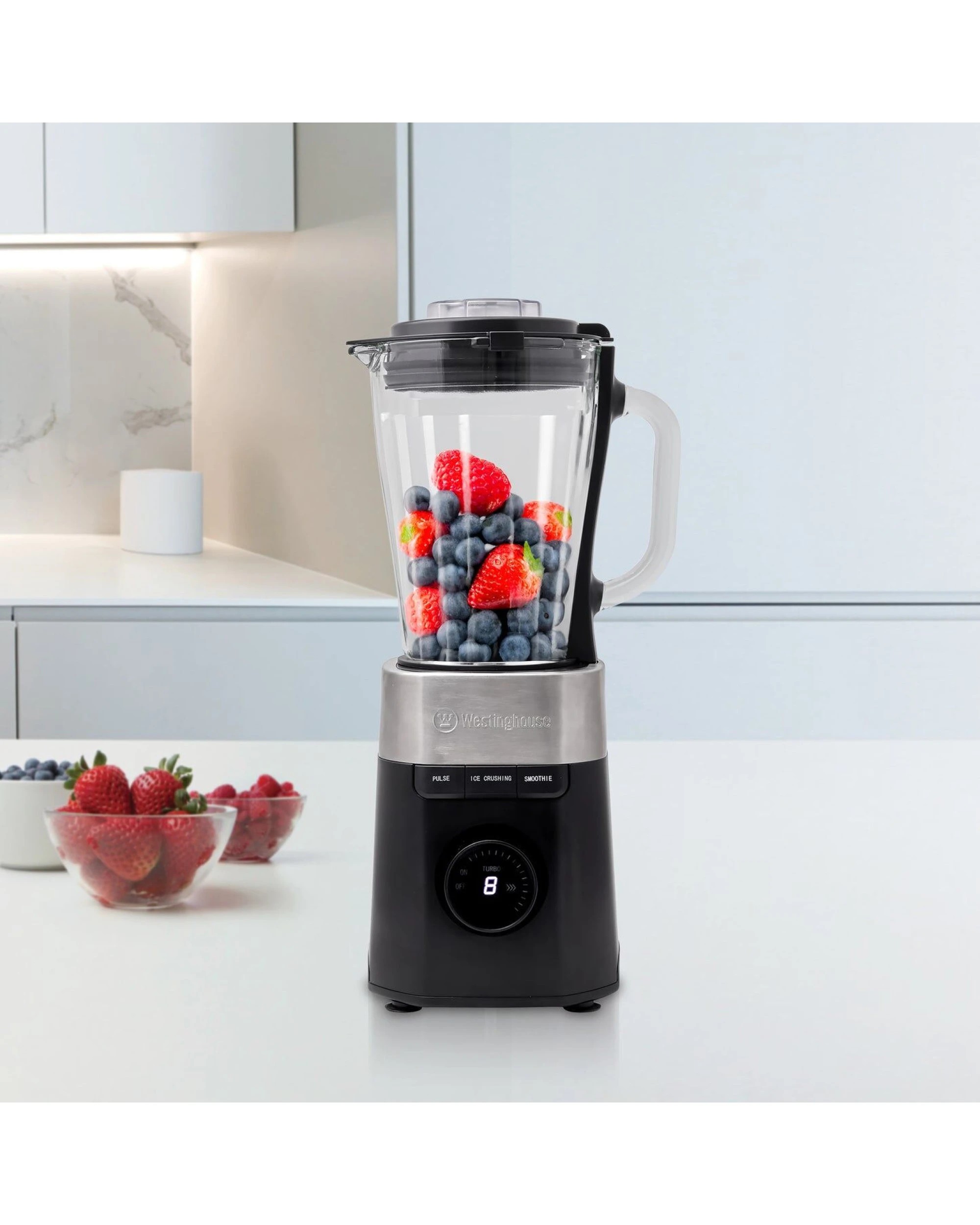 2 Westinghouse Digital Display Glass Jug Blender with 1.5L Capacity and Hex Blade, 2 of 9