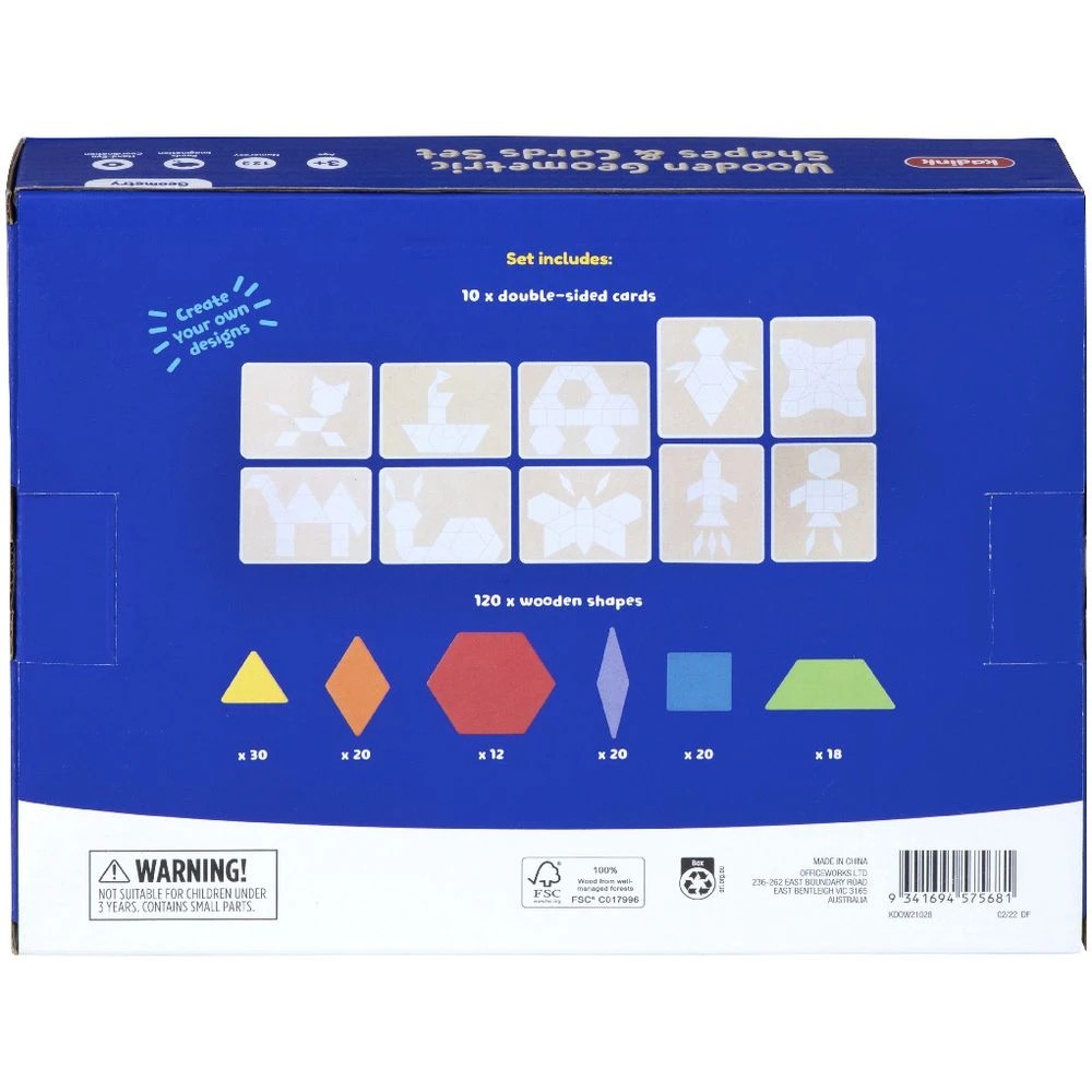 3 Kadink Wooden Geometric Shapes and Cards Set, 3 of 5