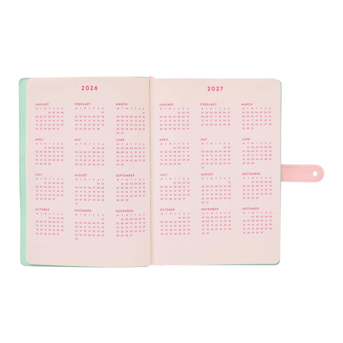 3 Otto A5 Week to View 2026 Colour Block Diary Jelly Mint, 3 of 7