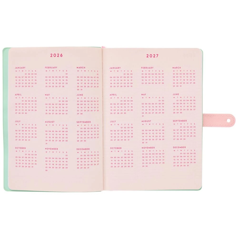 3 Otto A5 Week to View 2026 Colour Block Diary Jelly Mint, 3 of 7