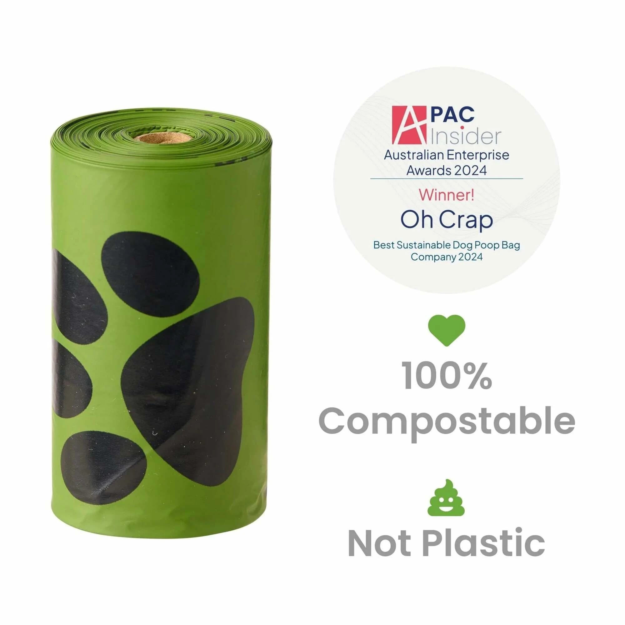 2 Oh Crap Compostable Dog Poop Bags 60 Pack, 2 of 2