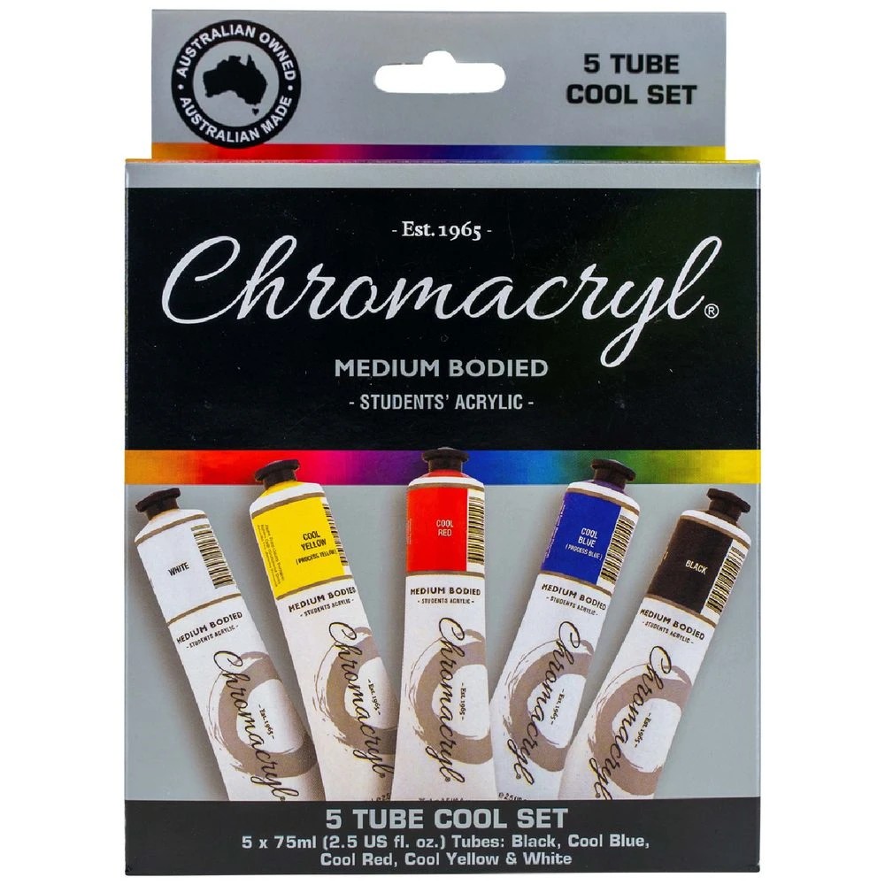 1 Chromacryl Premium Students Acrylic Set Cool 5 Pack, 1 of 7