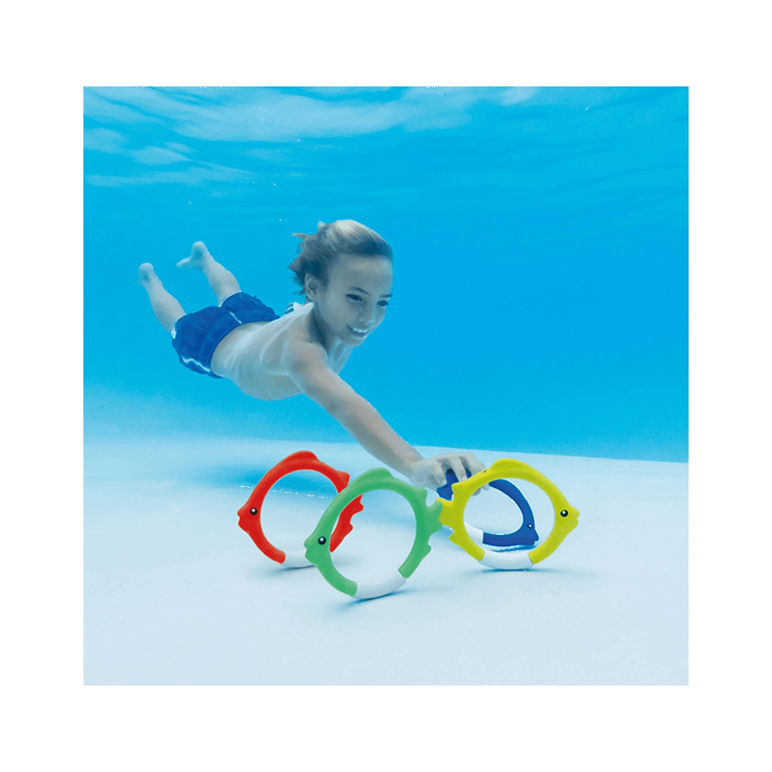 2 Intex 4pc Underwater Sinking Fish Rings Kids Swim Pool Diving Toys 6 Years Plus - Multi, 2 of 2