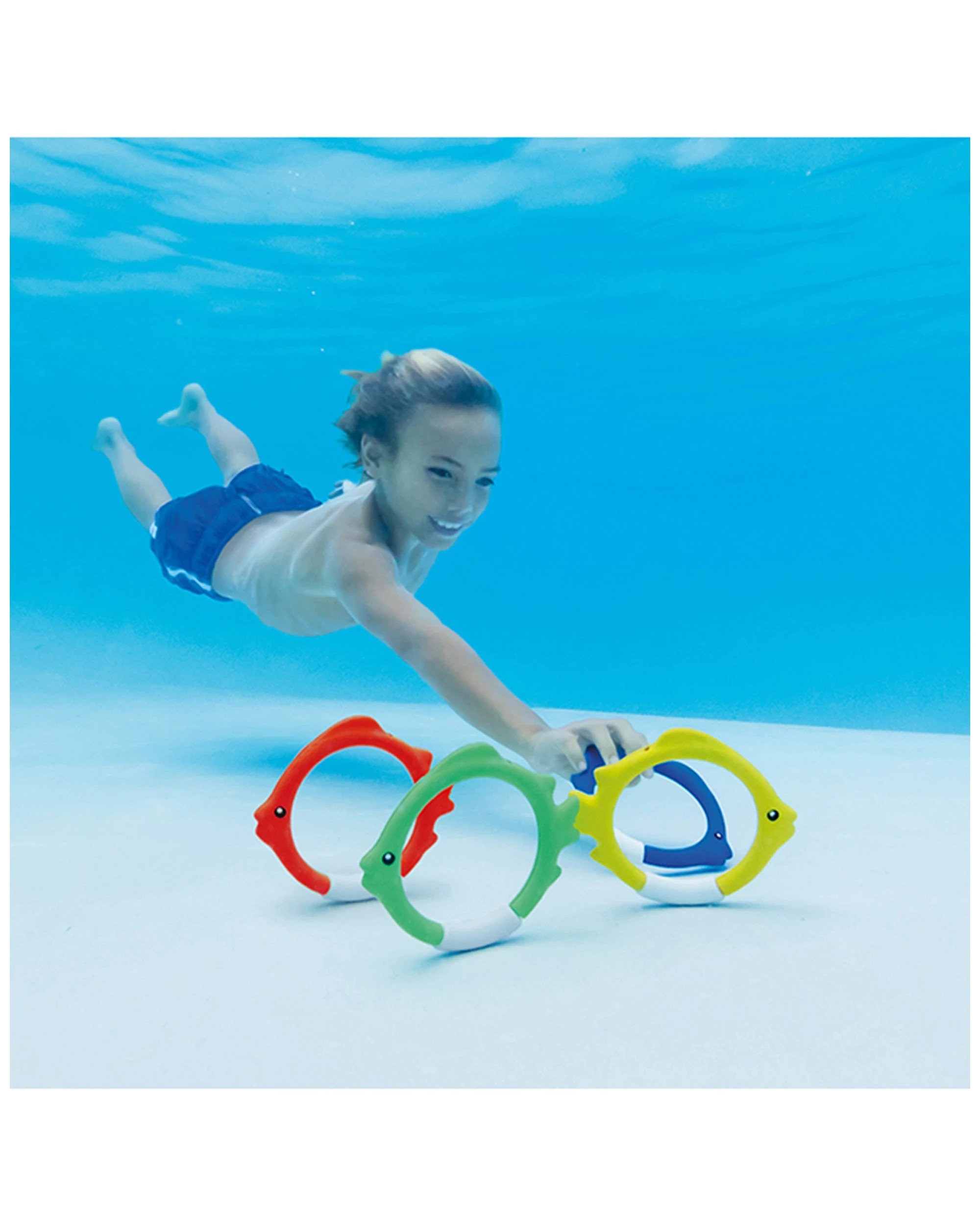 2 Intex 4pc Underwater Sinking Fish Rings Kids Swim Pool Diving Toys 6 Years Plus - Multi, 2 of 2