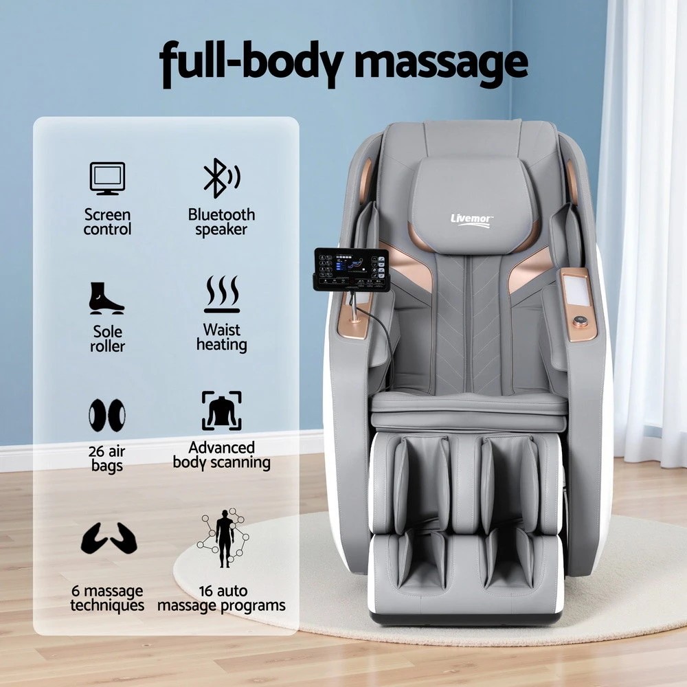 4 Livemor Massage Chair Electric Recliner Double Core Mechanism Massager ROWA - Multi, 4 of 10
