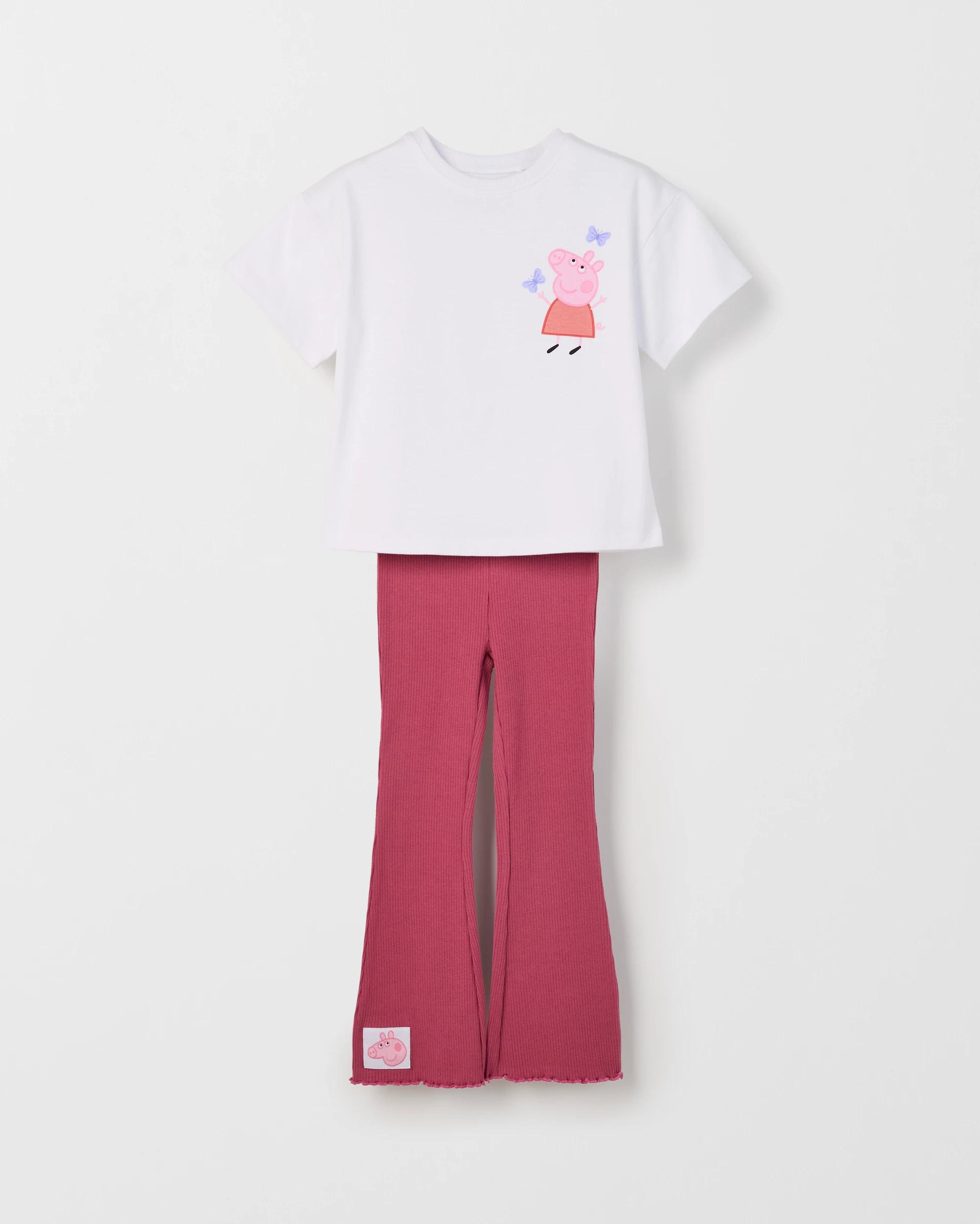 4 Peppa Pig Australian Cotton Top and Flare Pants Set , 4 of 7