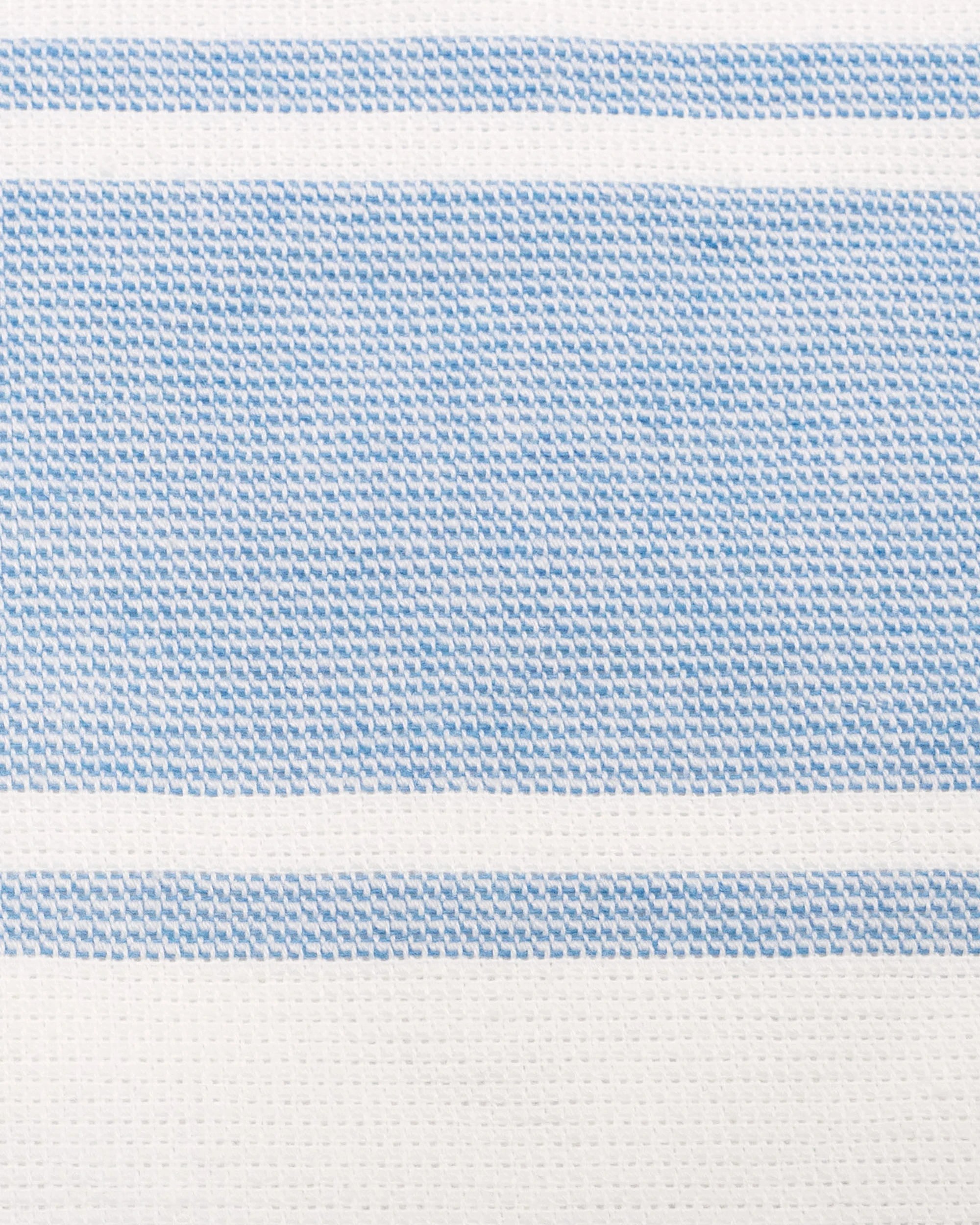 3 Bambury Andie Cotton Lightweight Striped Beach Towel with Fringe - Blue, 3 of 3