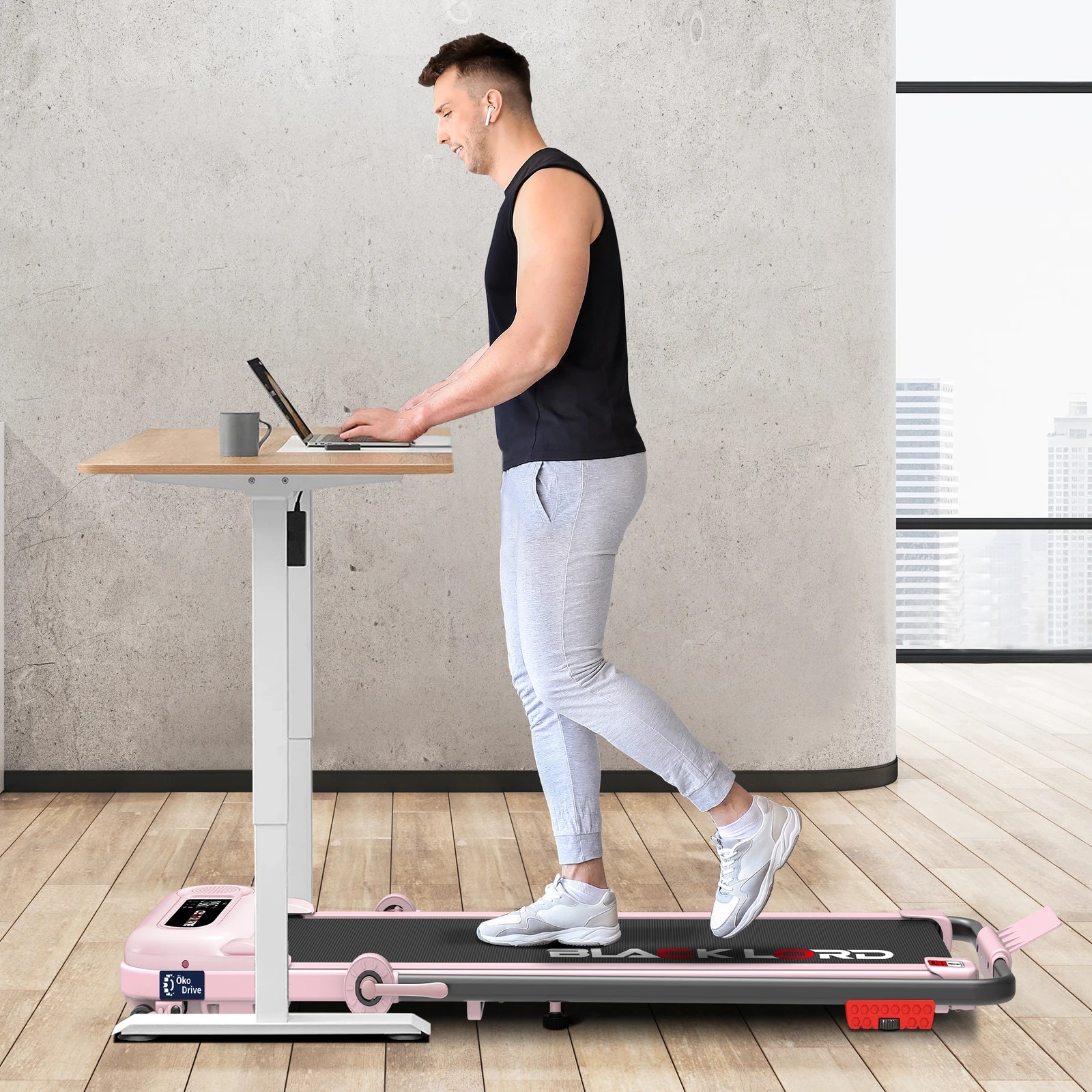 5 Black Lord Treadmill Electric Walking Pad Folding Incline Shock Absorbers - Pink, 5 of 9