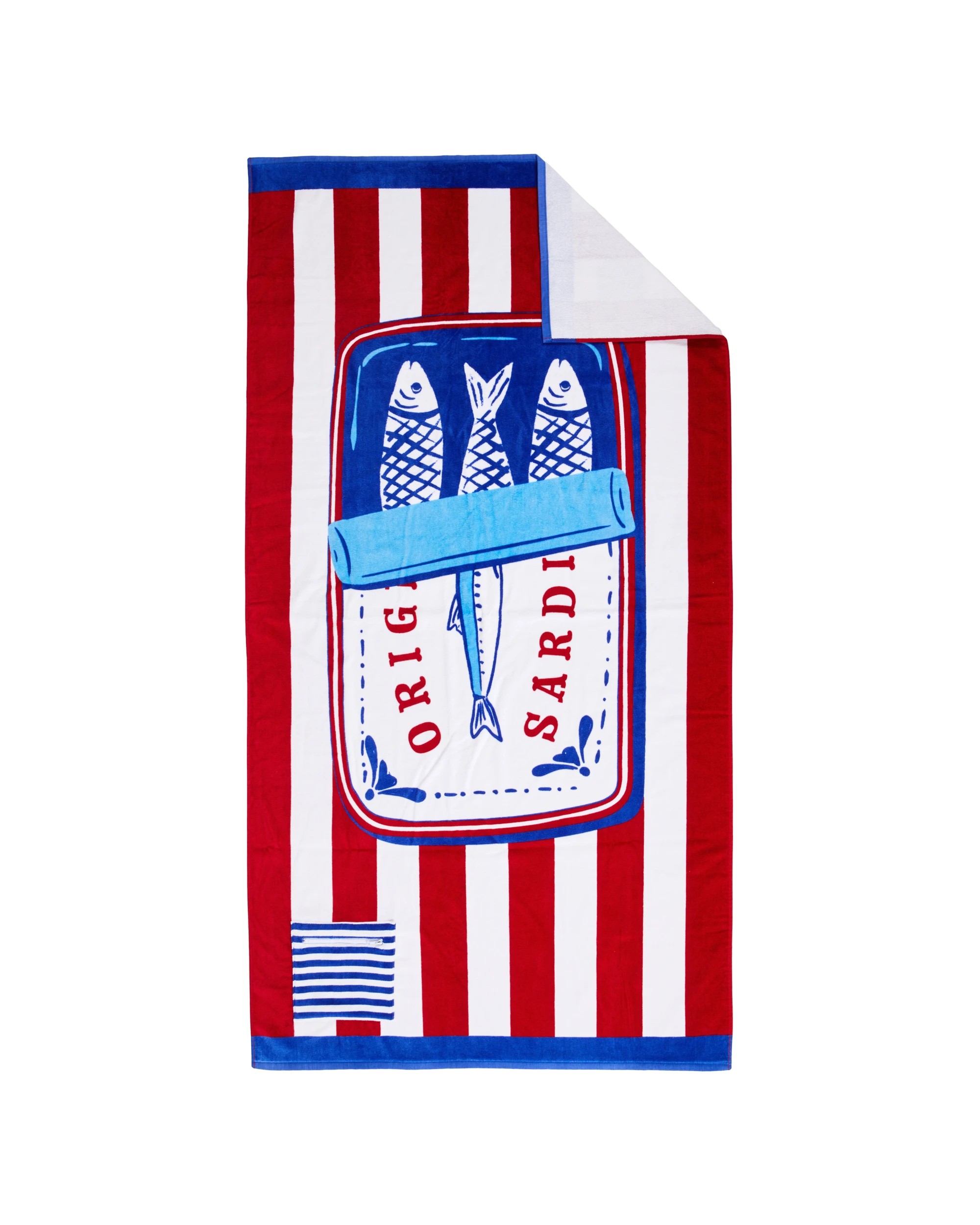 4 Sardine XL Cotton Velour Beach Towel, 4 of 6
