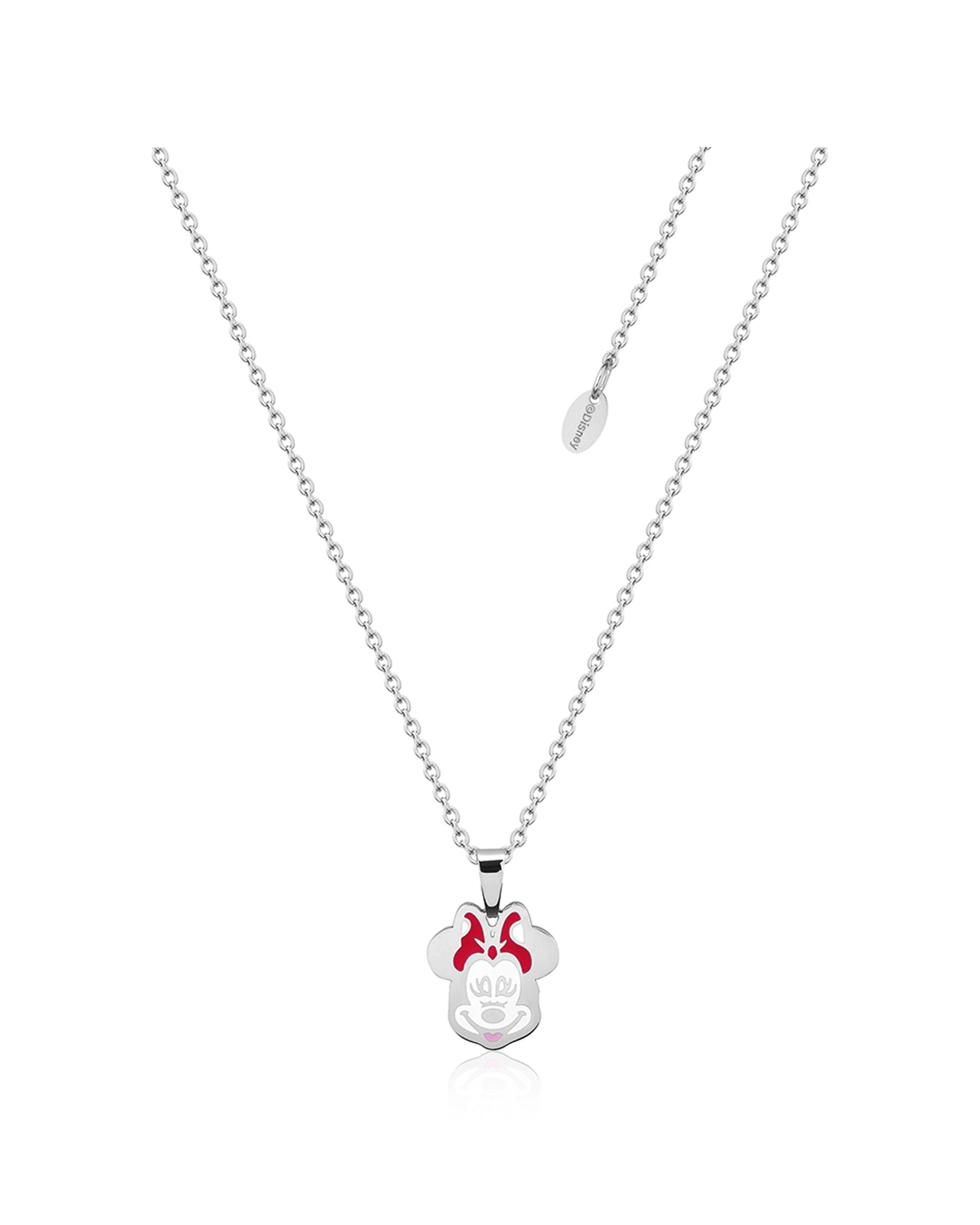 1 Couture Kingdom Disney Minnie Mouse Character Stainless Steel Pendant Necklace - Silver, 1 of 3