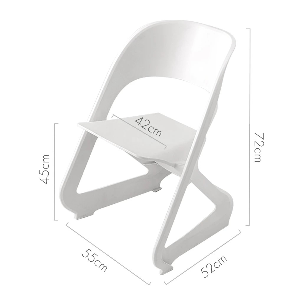 2 ArtissIn Dining Chairs Office Chairs Lounge Stackable Plastic Outdoor Chairs X4 - White, 2 of 7
