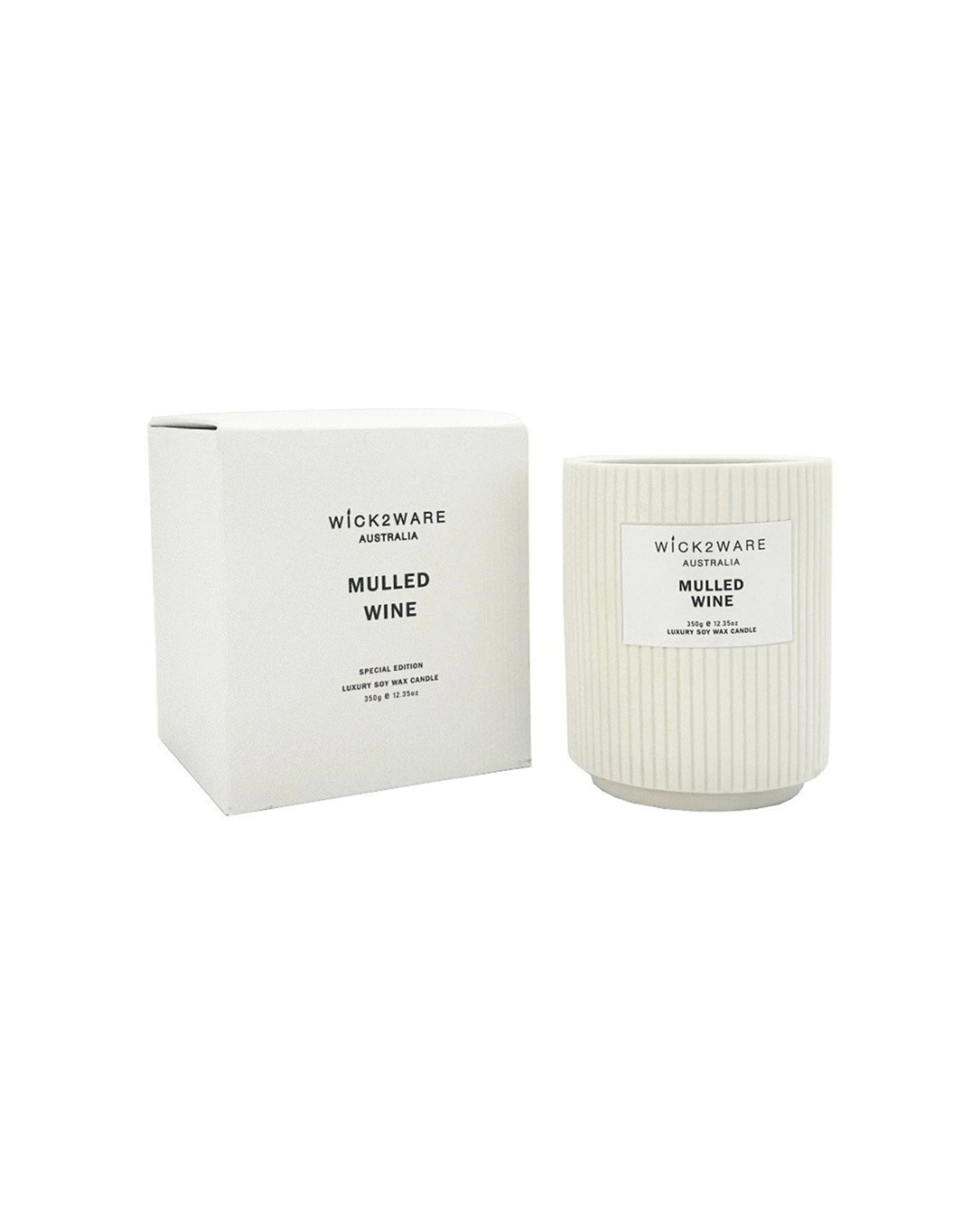 1 Wick2Ware Luxury Soy Wax Candle Home Fragrance Mulled Wine 350g - White, 1 of 1