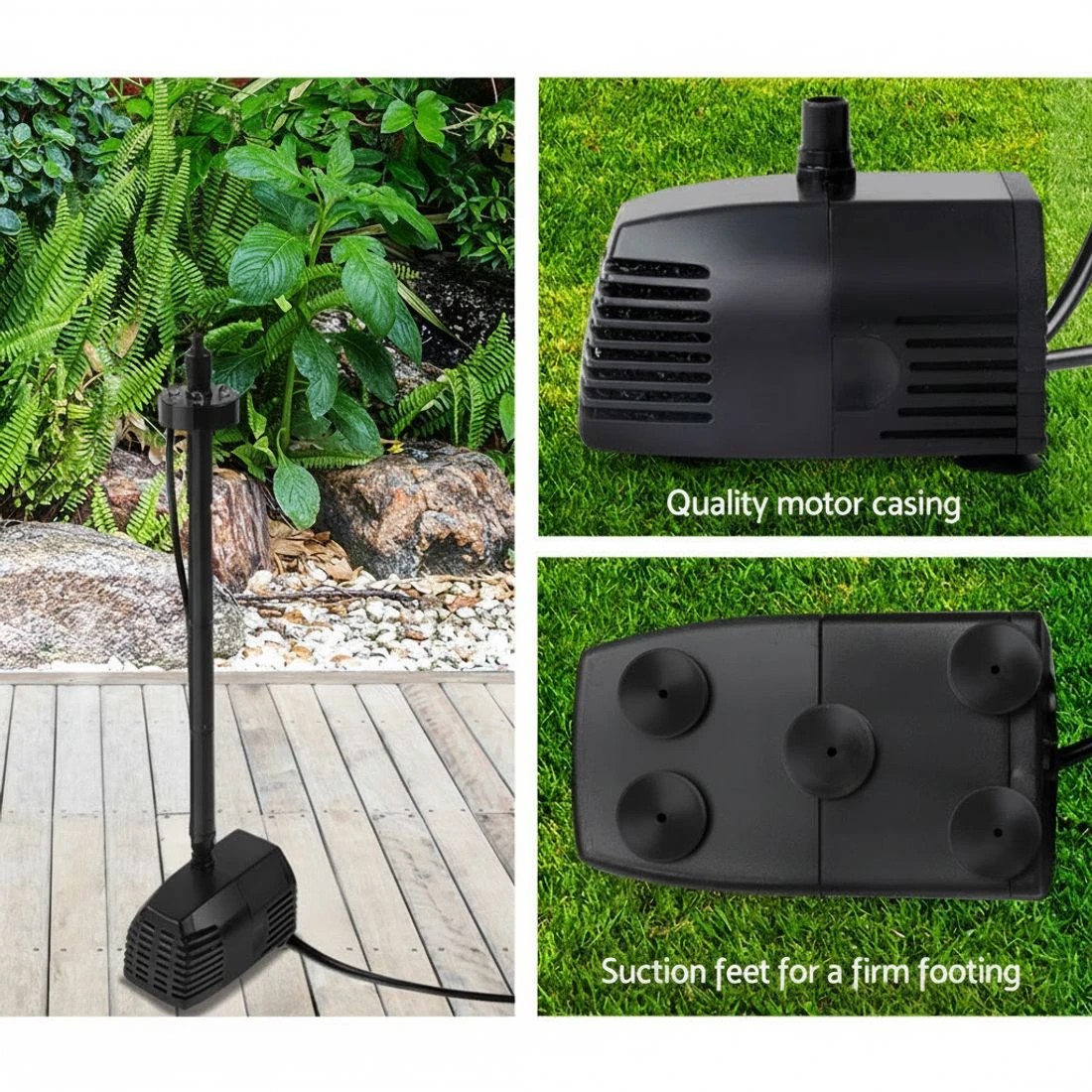 7 Gardeon Solar Pond Pump Submersible Water Fountain with Battery Kit LED Lights 4FT - Black, 7 of 7