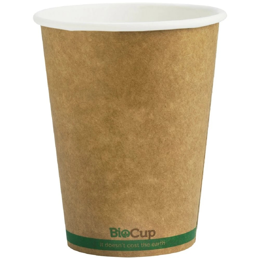 1 BioPak Single-wall Coffee Cups 12oz Kraft 1000 Box, 1 of 1