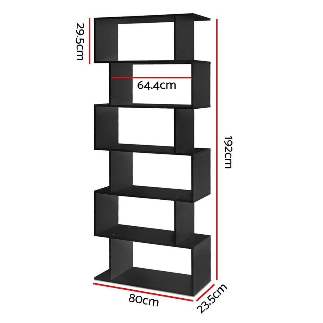 4 Artiss Bookshelf 6 Tiers - Black, 4 of 10