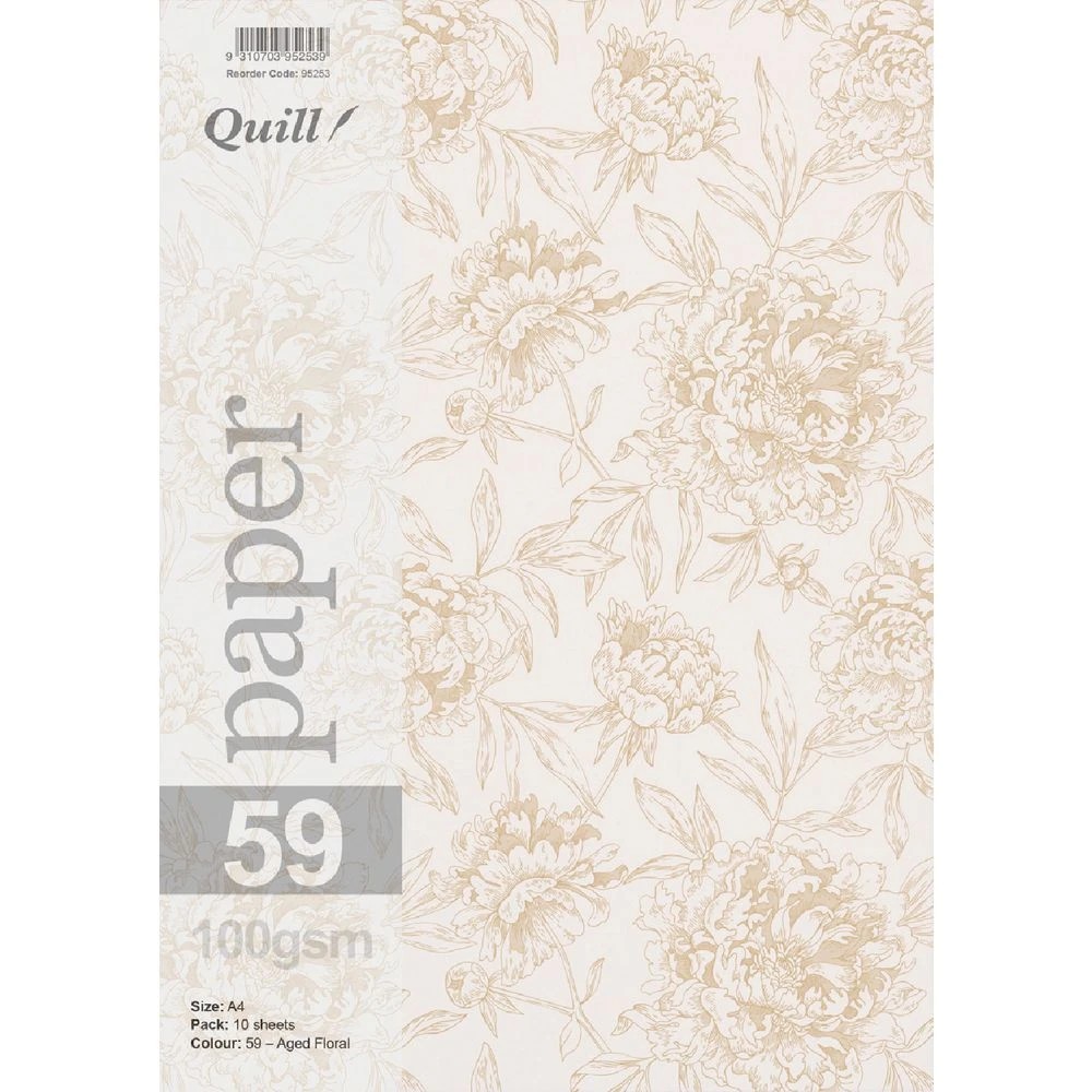 1 Quill A4 Design Paper Floral 10 Pack, 1 of 1