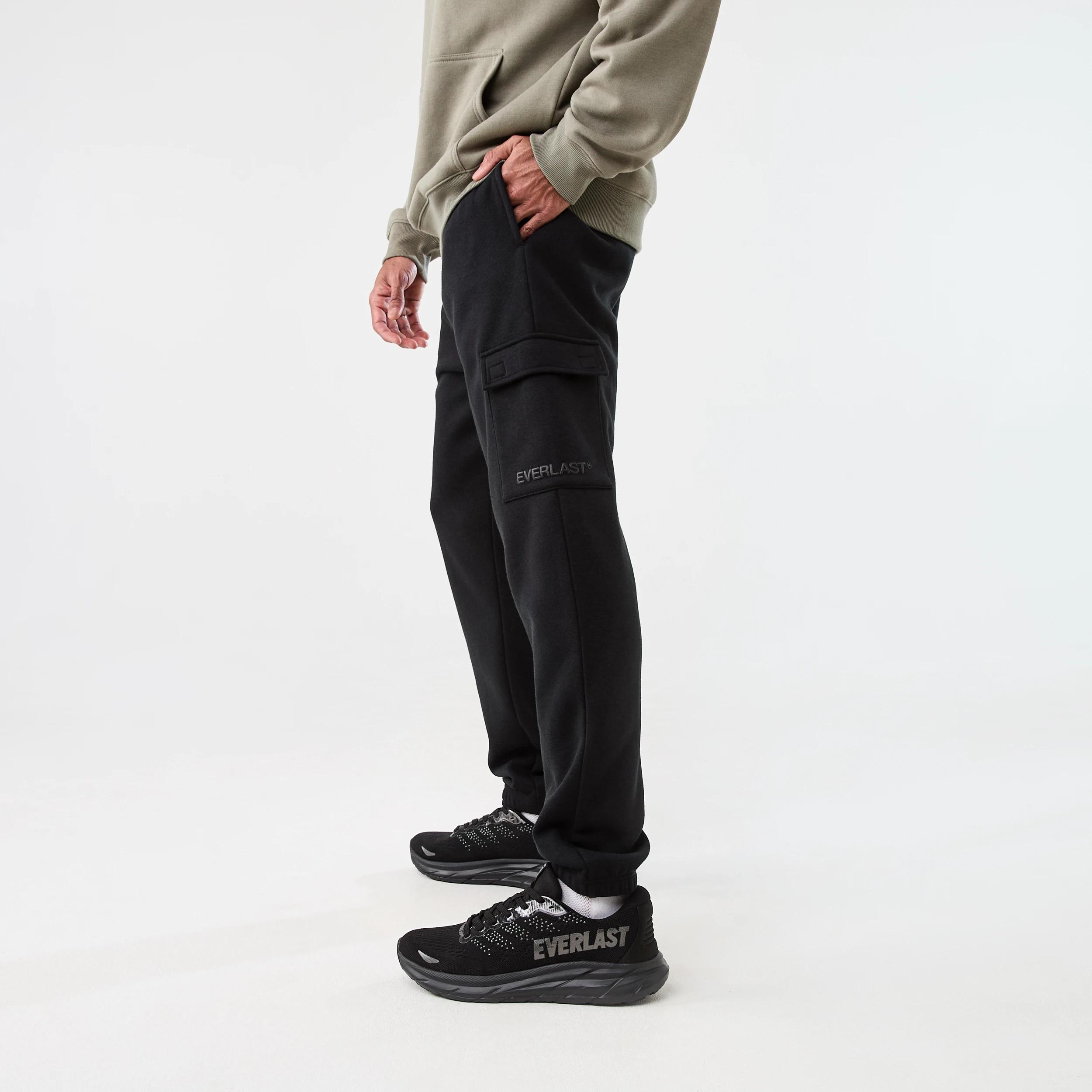 1 Everlast Mens Cargo Trackpants EVERLAST BLACK, 1 of 7