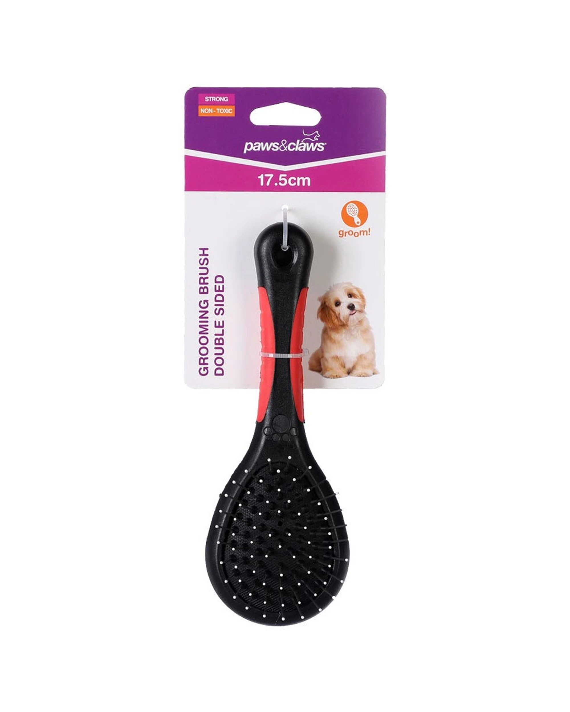 4 Paws And Claws 3pc Double Sided Grooming Brush Comfort Grip Easy Use 17.5cm - Multi, 4 of 4