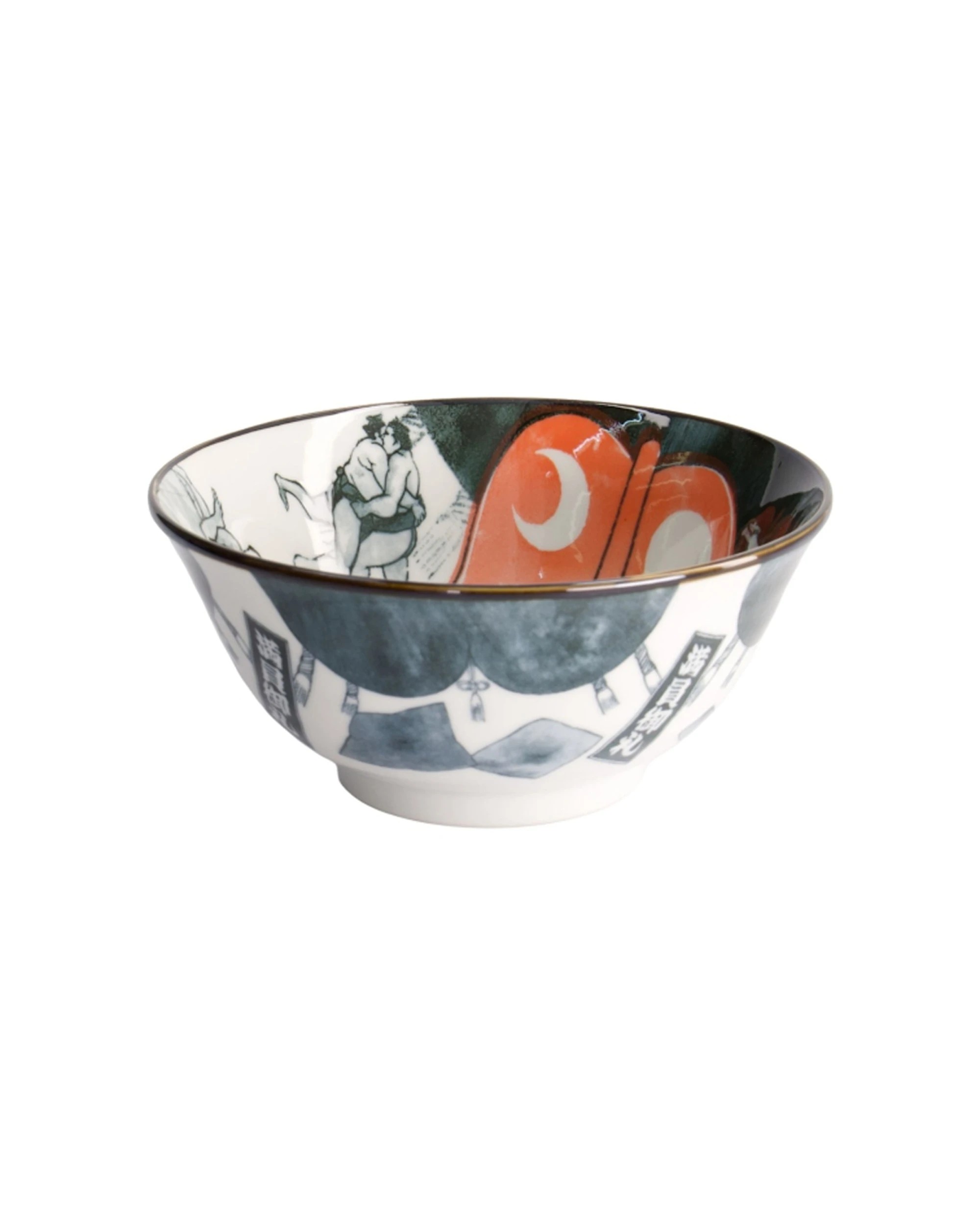 2 Tokyo Design 2PK Asakusa Bowl Japanese Noodle Ceramic Dinnerware Sumo 15x7cm - Multi, 2 of 4