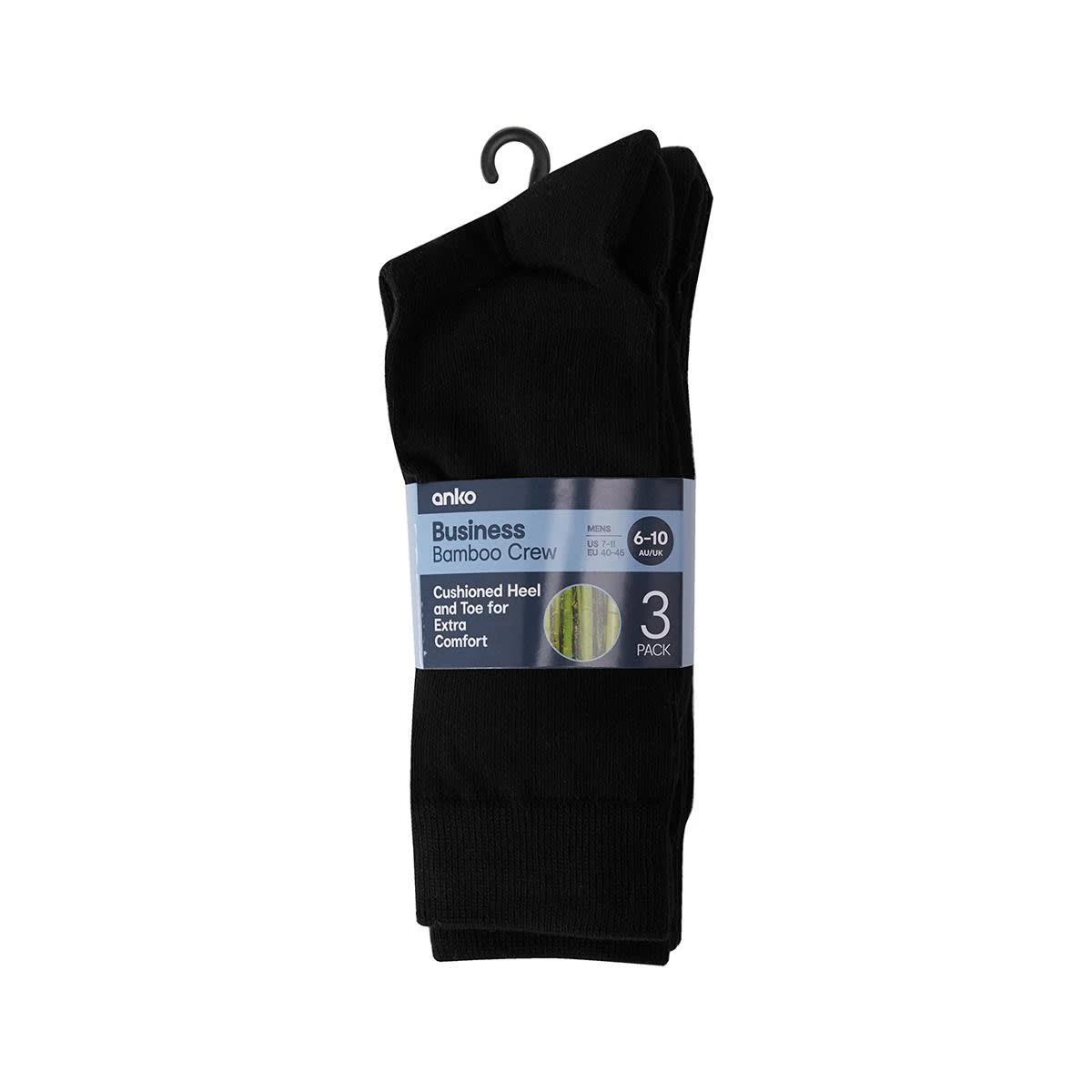 3 3 Pack Bamboo Rib Socks BLACK, 3 of 3
