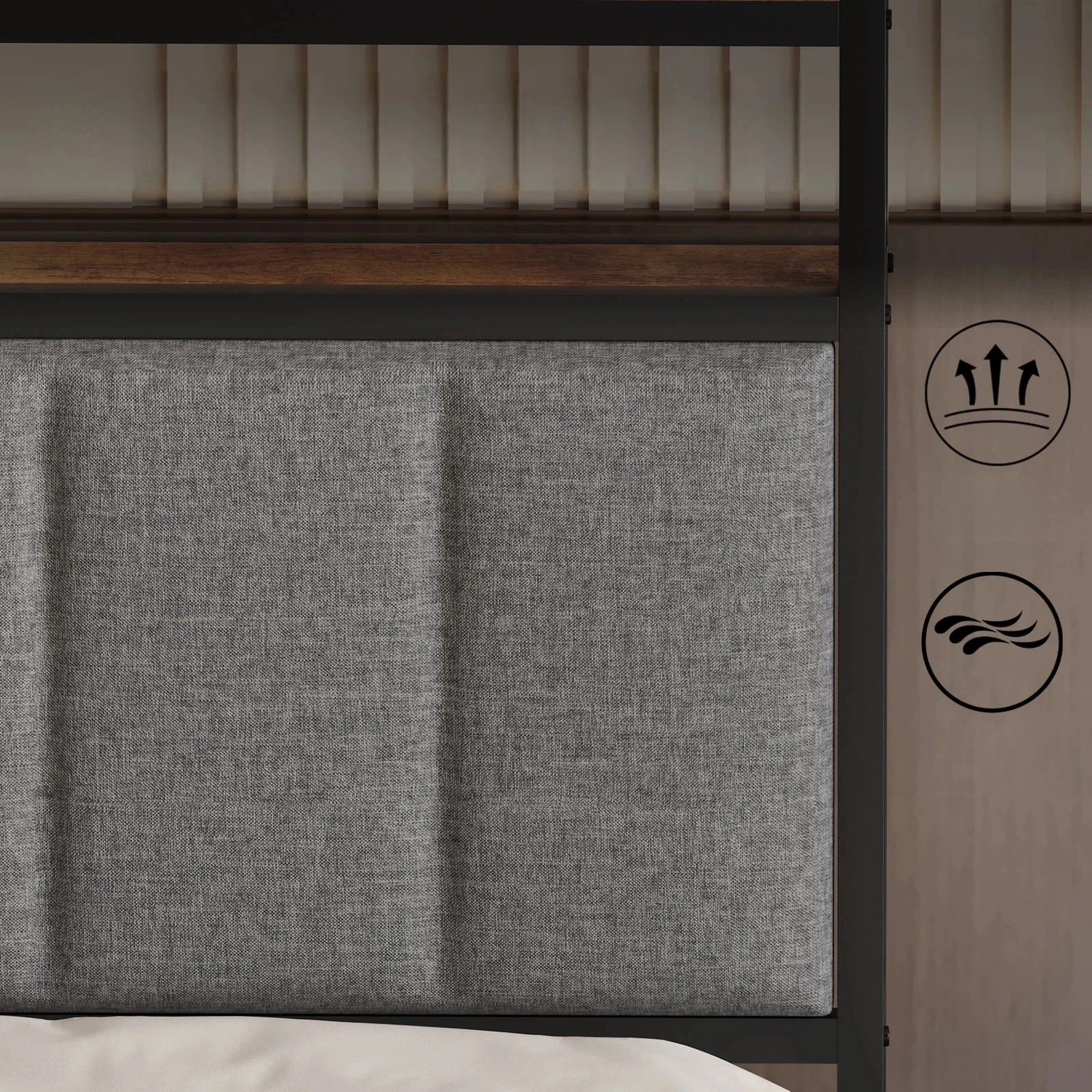 4 Advwin Queen Size Floating Bed Frame with Headboard Led Light & Charging Station, 4 of 8