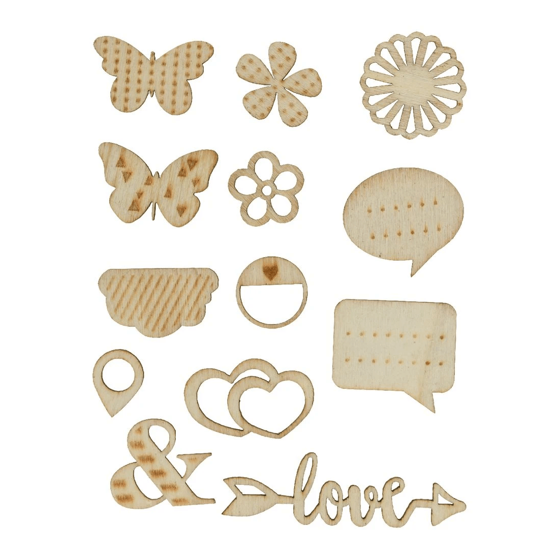 2 Born Wooden Sticker Sheet 90 x 110mm Floral, 2 of 2