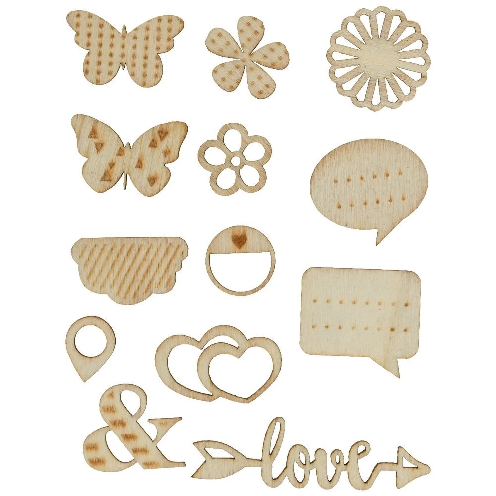 2 Born Wooden Sticker Sheet 90 x 110mm Floral, 2 of 2