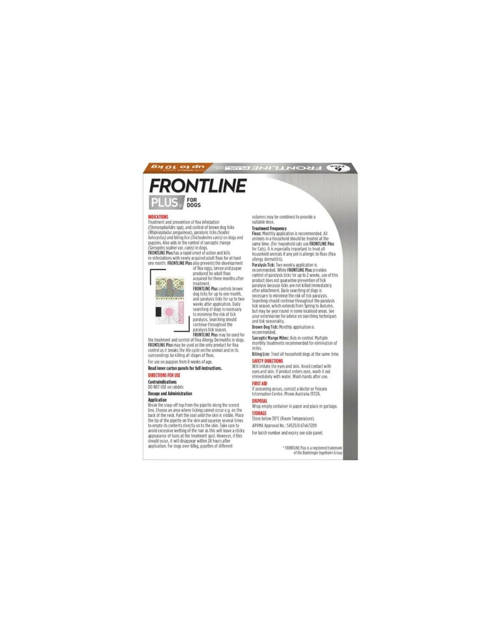 2 Frontline Plus Dog 0-10kg Small 6pk Orange, 2 of 2