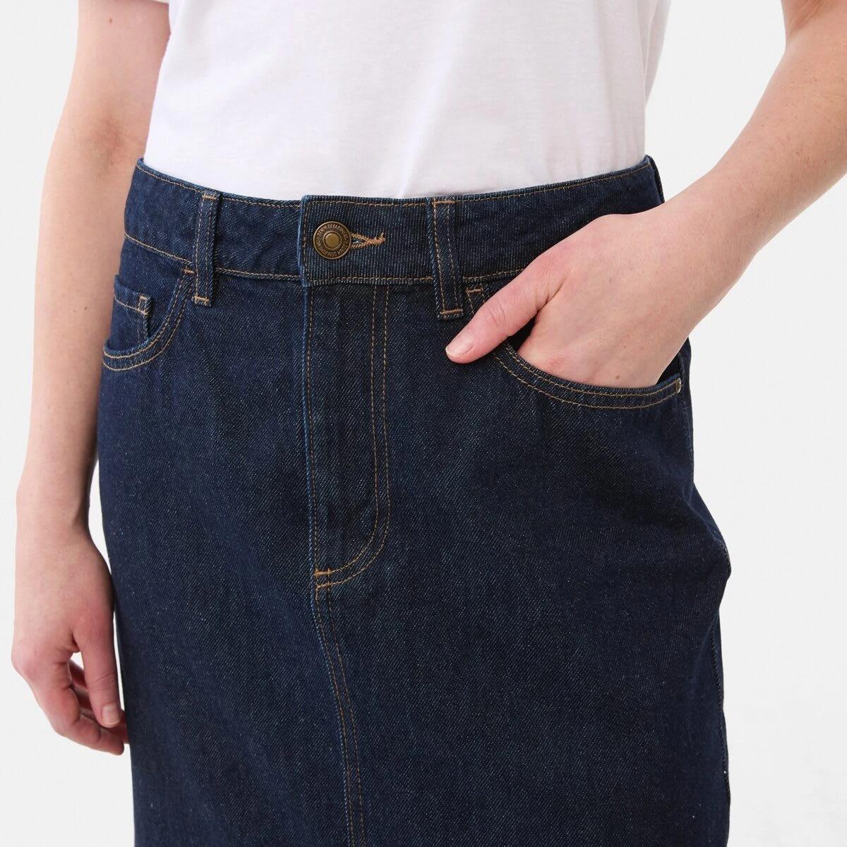 4 Denim Maxi Skirt INDIGO WASH, 4 of 5
