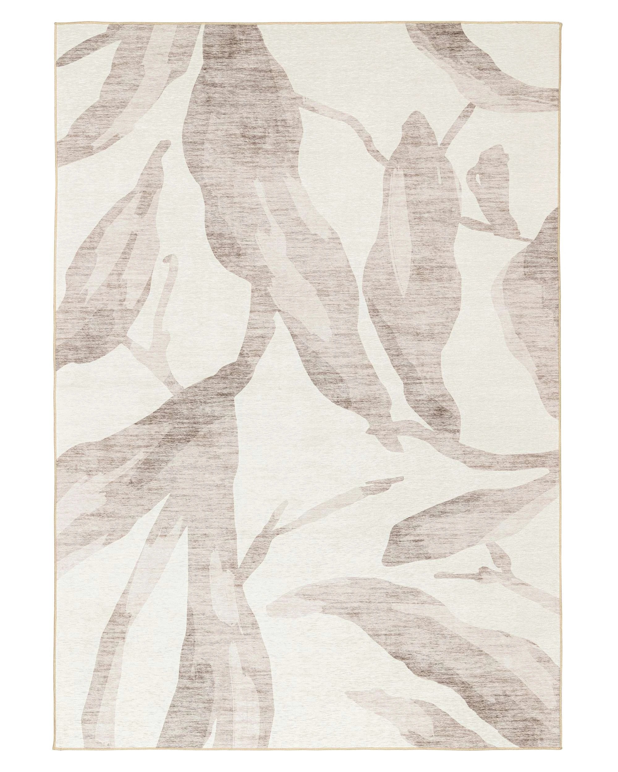 1 Loopsie Bainbridge Leaf Shadow Indoor Outdoor Washable Rug-290cm x 200cm - White, 1 of 8