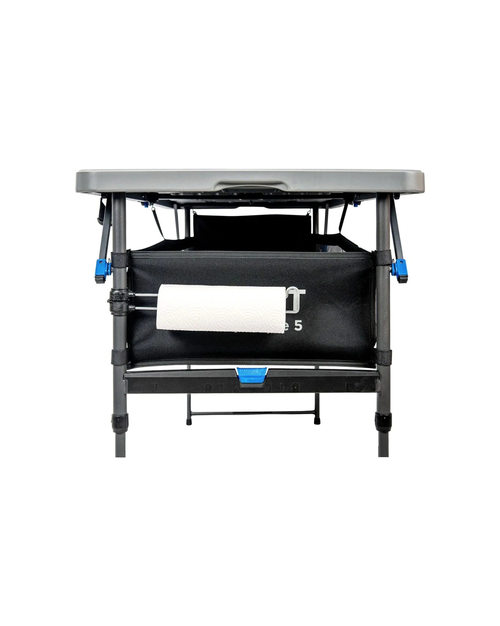 8 Quest Foldable Steel Grill Table Adjustable Height With Organiser - Black, 8 of 9