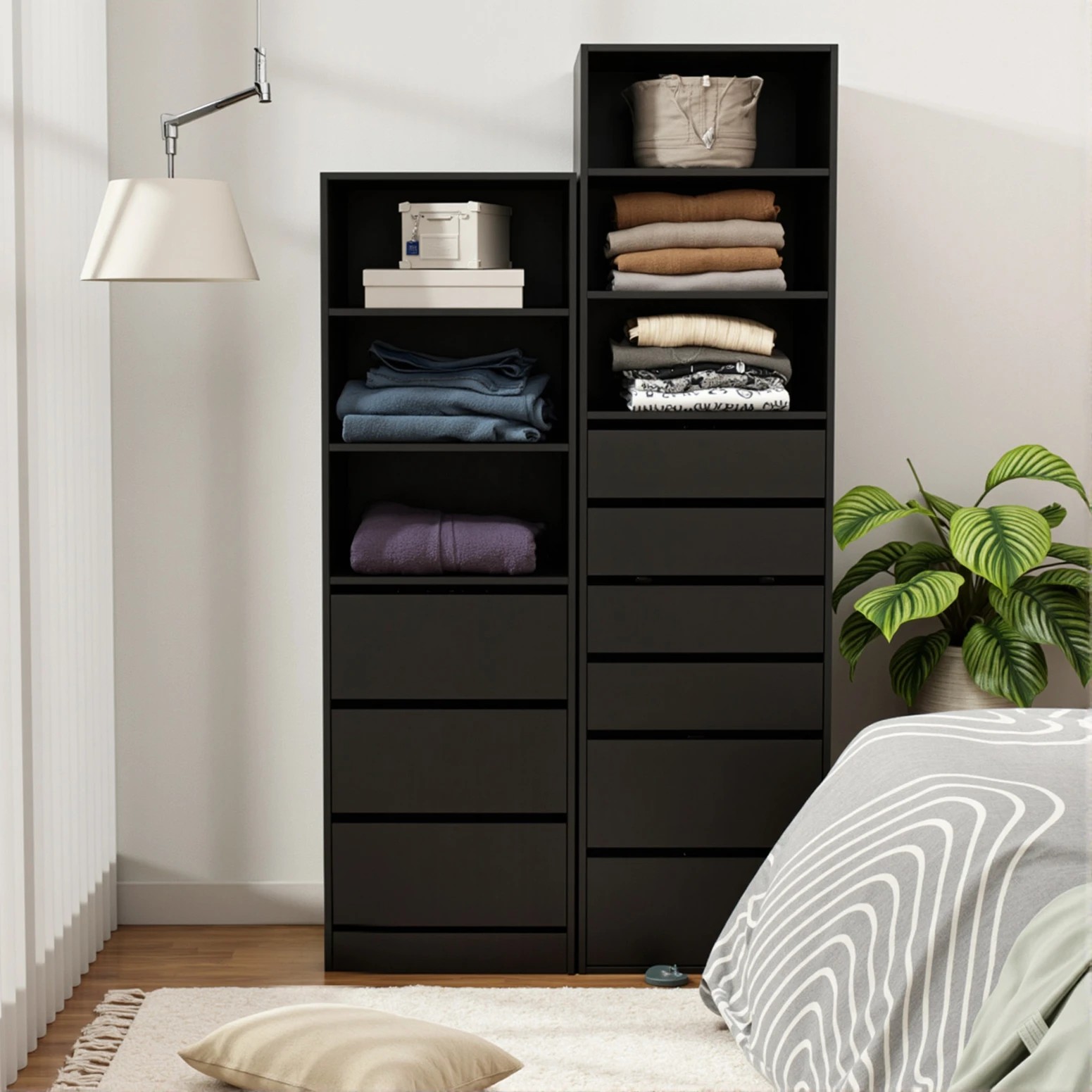 6 Artiss 3 Chest of Drawers Tallboy Cabinet - Black, 6 of 9