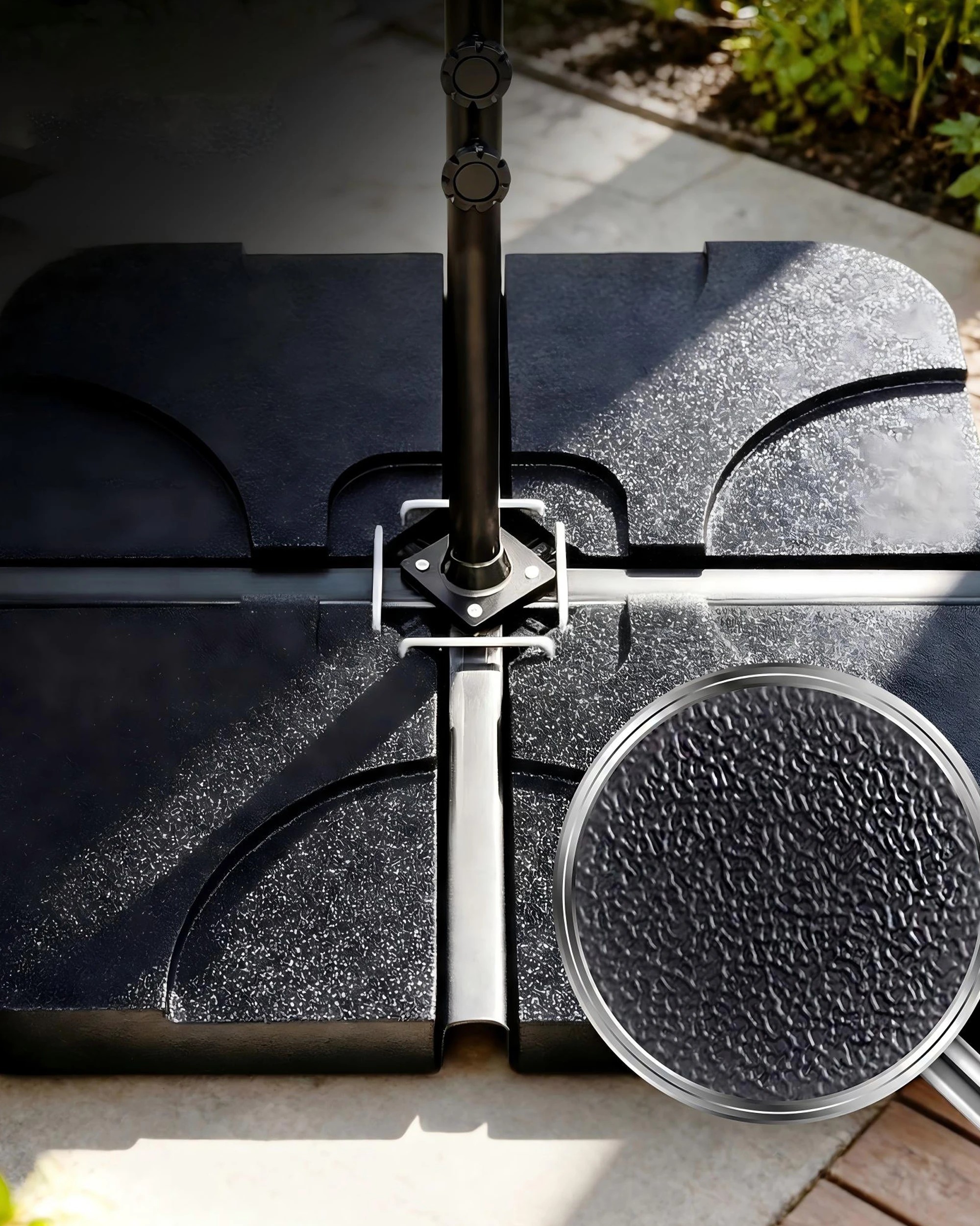 6 Advwin Outdoor Umbrella Cantilever Base -Black, 6 of 7