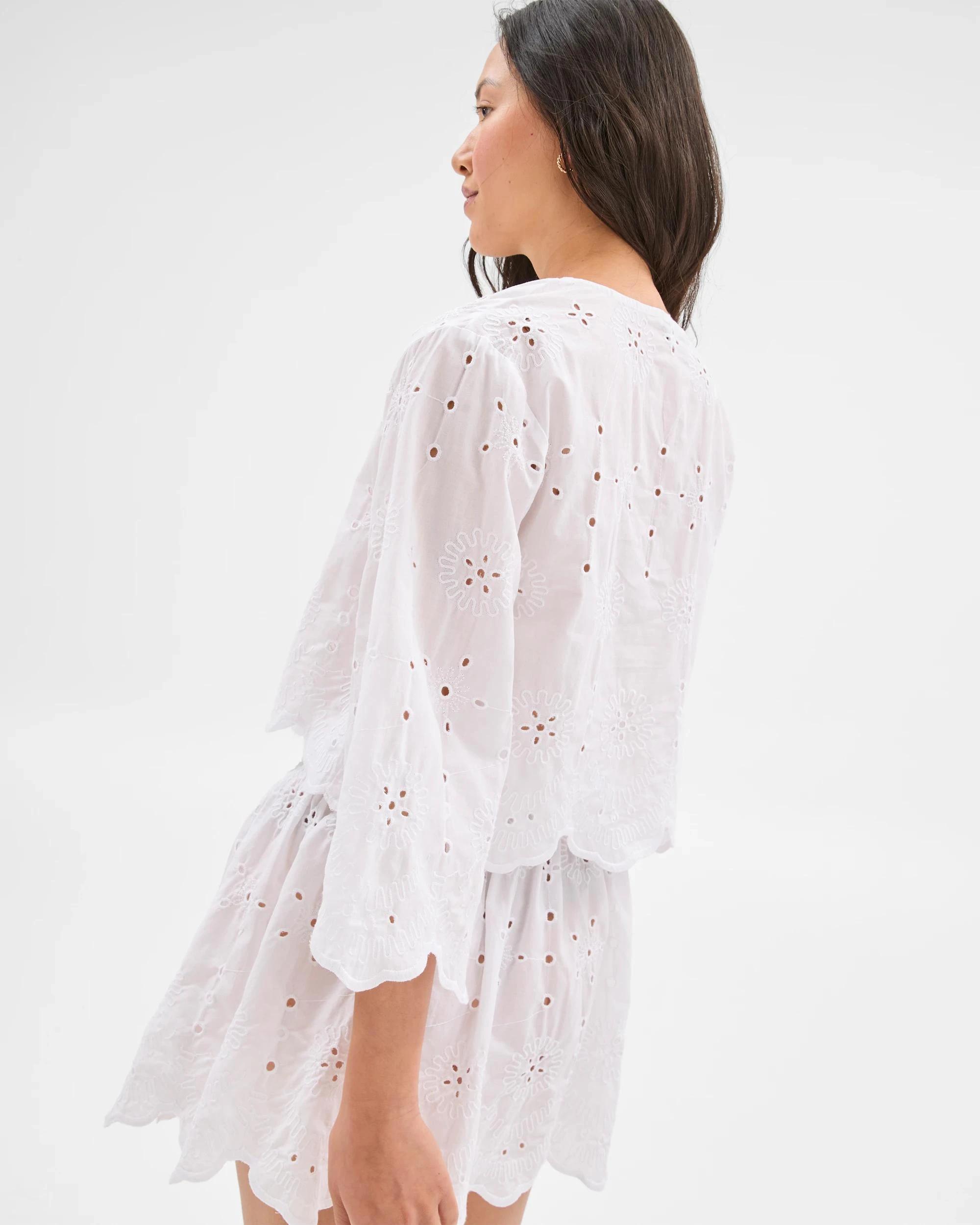 7 Target Resort Australian Cotton Broderie Tie Top WHITE, 7 of 7