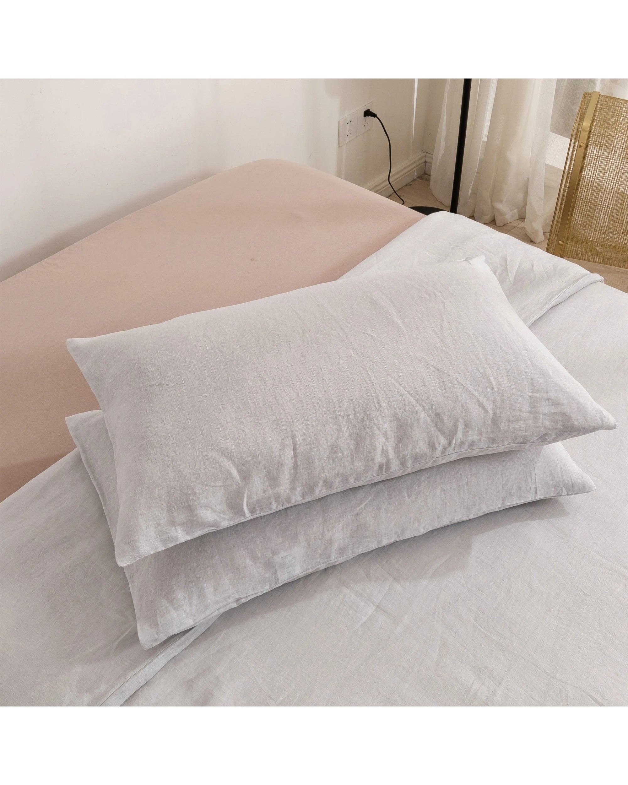 4 Natural Home 100% European Flax Linen Sheet Set - King Bed - Dove Grey, 4 of 9