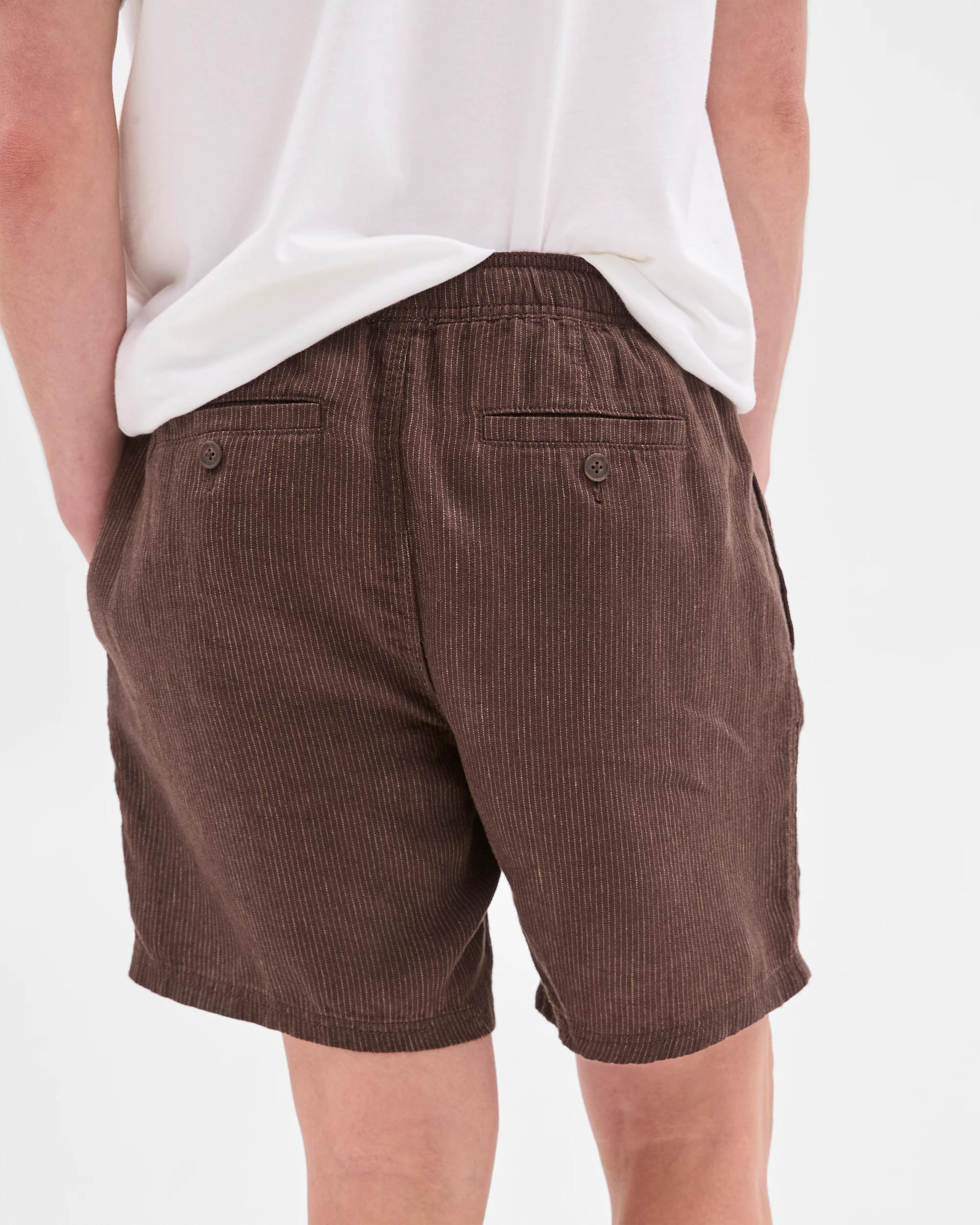 5 Target European Linen Stripe Shorts CHOCOLATE, 5 of 5