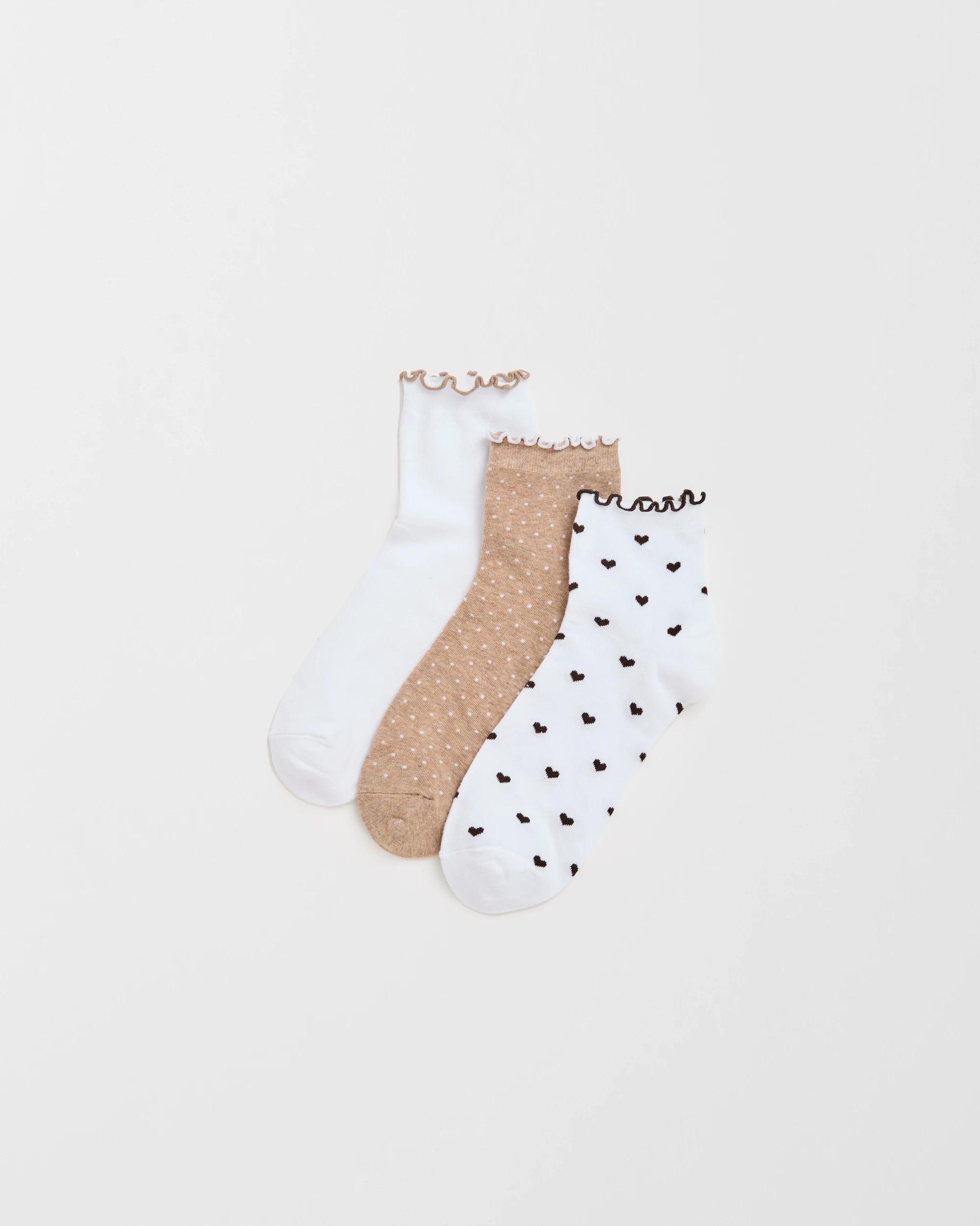 1 Target Woman Australian Cotton Blend 3 Pack Crew Socks with Frill WHITE, 1 of 3