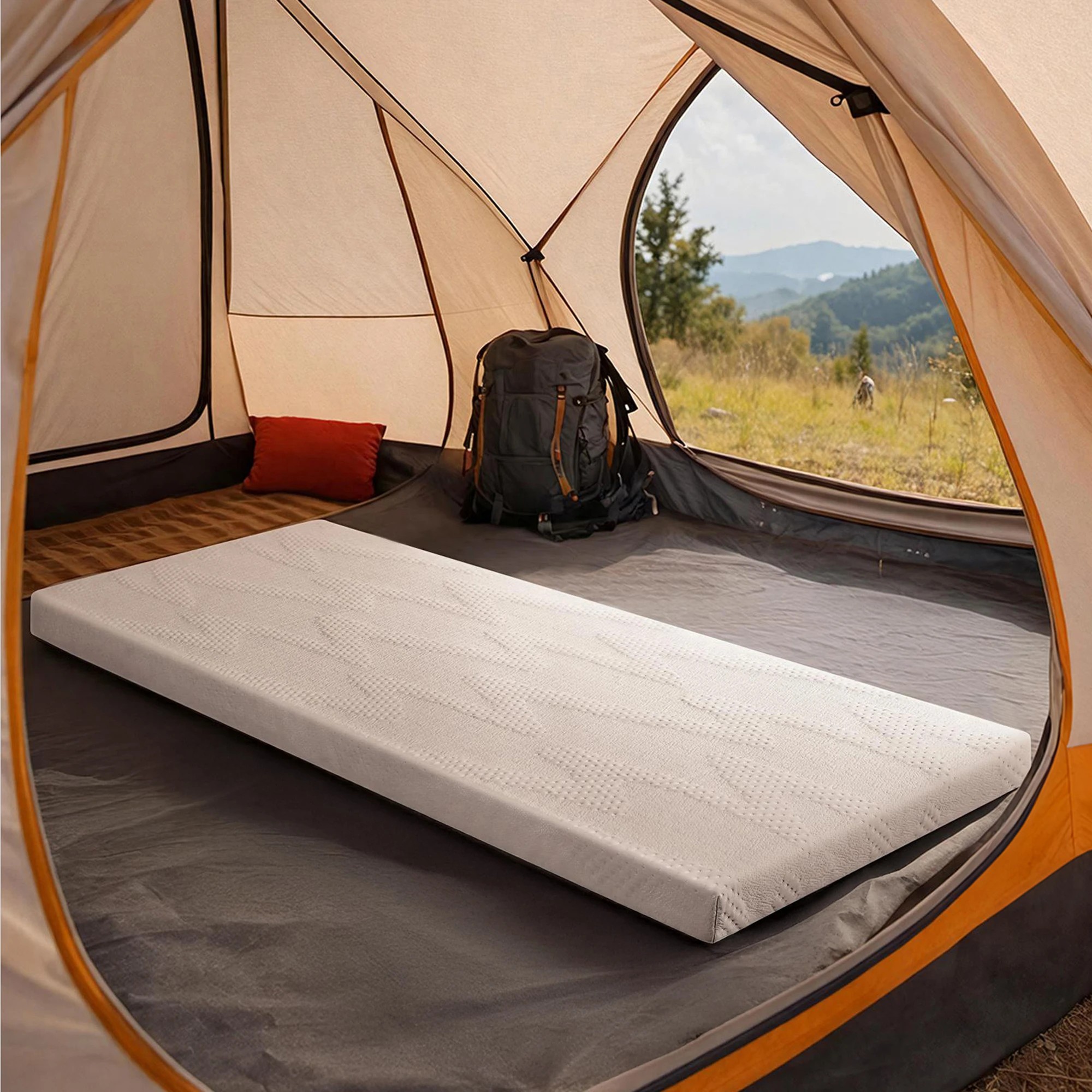 7 Dreamz Single Foam Mattress Topper For Camping Bed - Twin Bed, 7 of 9