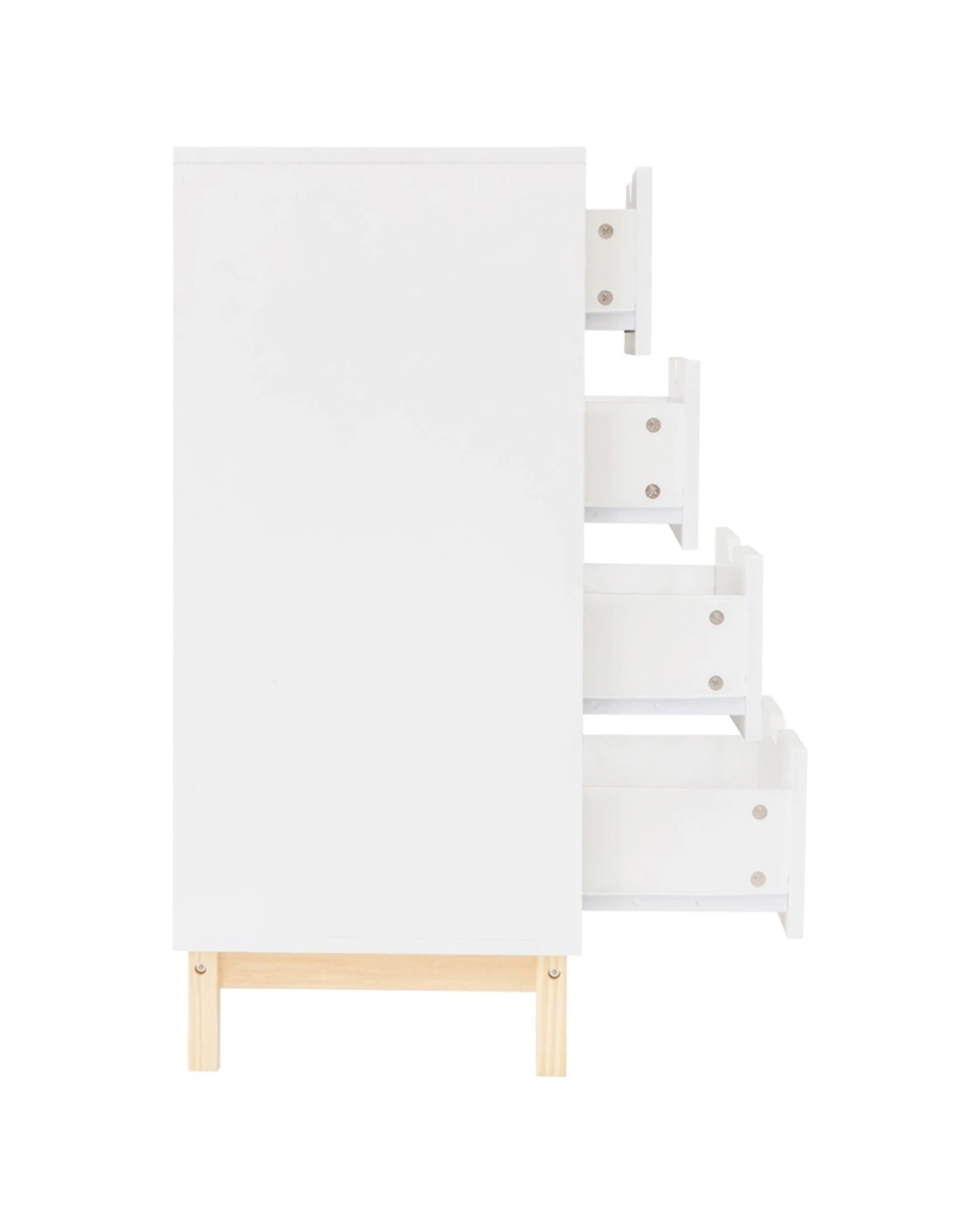 4 Alpine Bay Alma Scandi 4 Drawer Chest Laminated Pinewood Legs Storage - White, 4 of 5