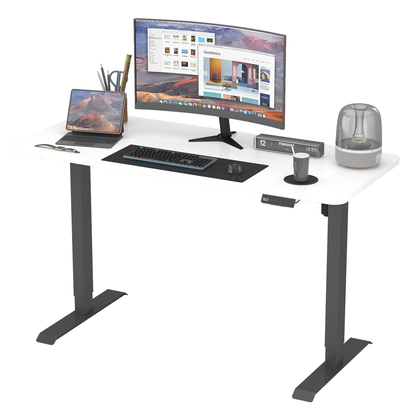 1 Advwin Electric Standing Desk Height Adjustable - White, 1 of 4