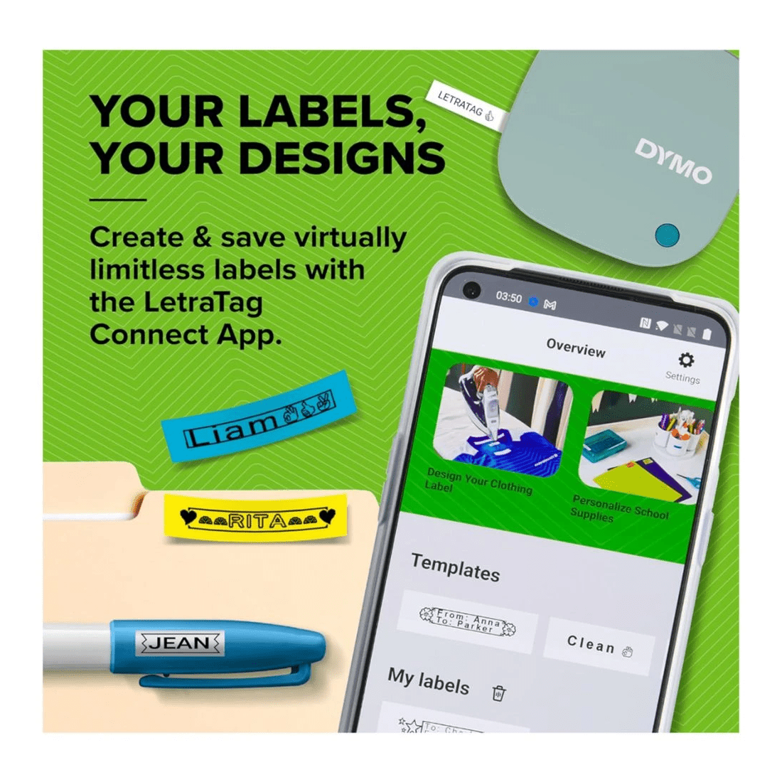 2 DYMO LetraTag 200B Bluetooth Labeller Green, 2 of 5