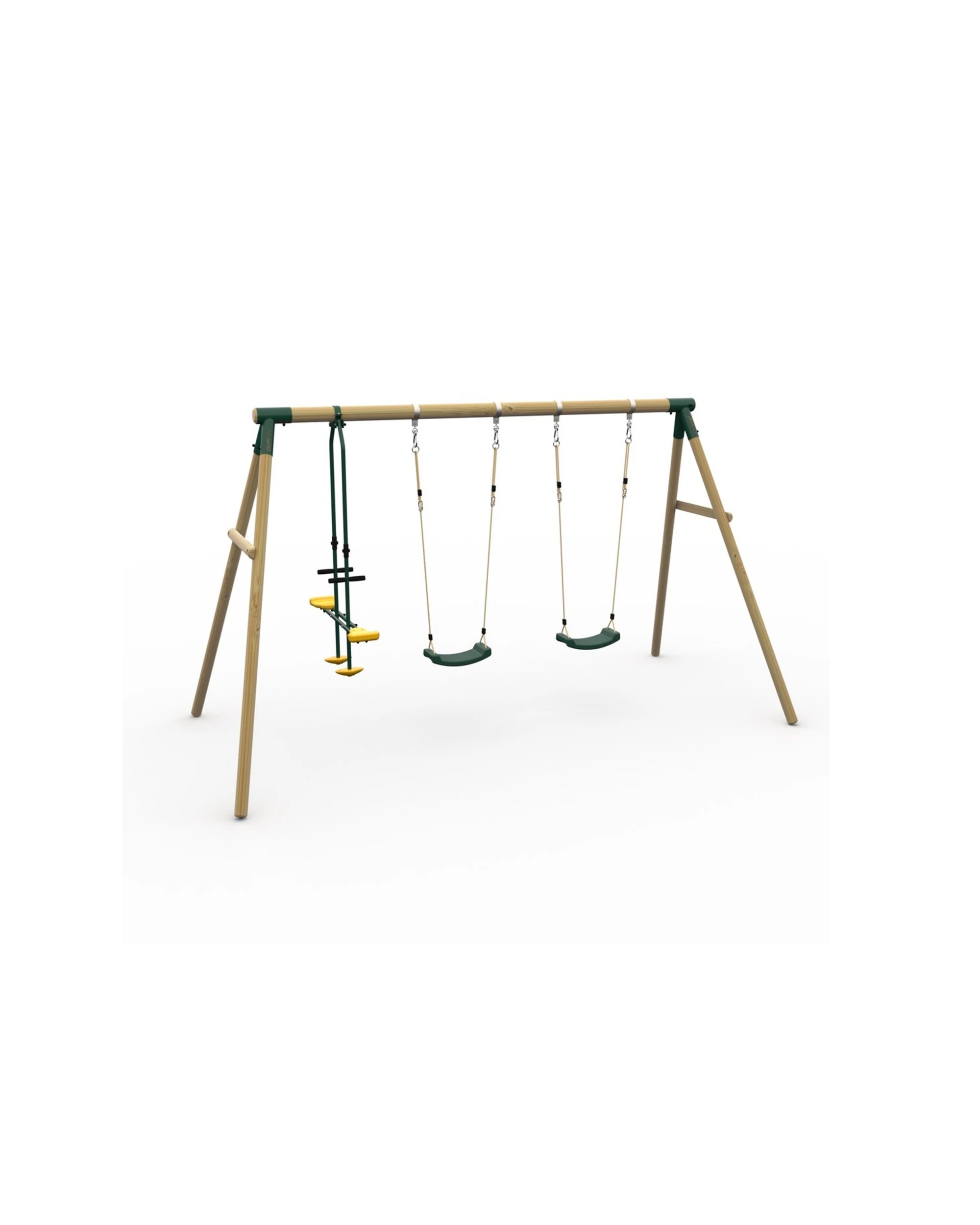 4 Plum Play Au Colobus Triple Wooden Swing Set With 2 Seat Glider For Kids, 4 of 7