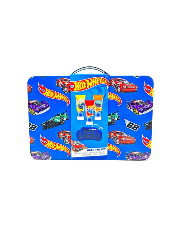 Hot Wheels Bath Tin Body Wash Loofah Lotion Kids Toiletry Set - Multi