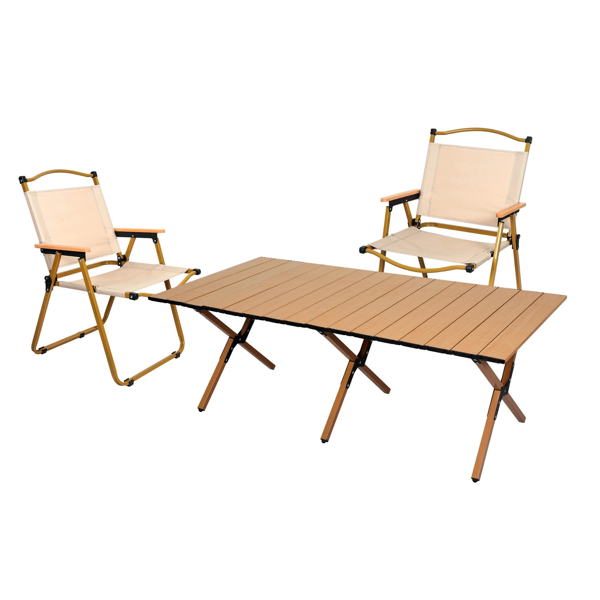 1 Levede Folding Camping Table Chair Set Portable Picnic Outdoor Foldable Chairs, 1 of 8