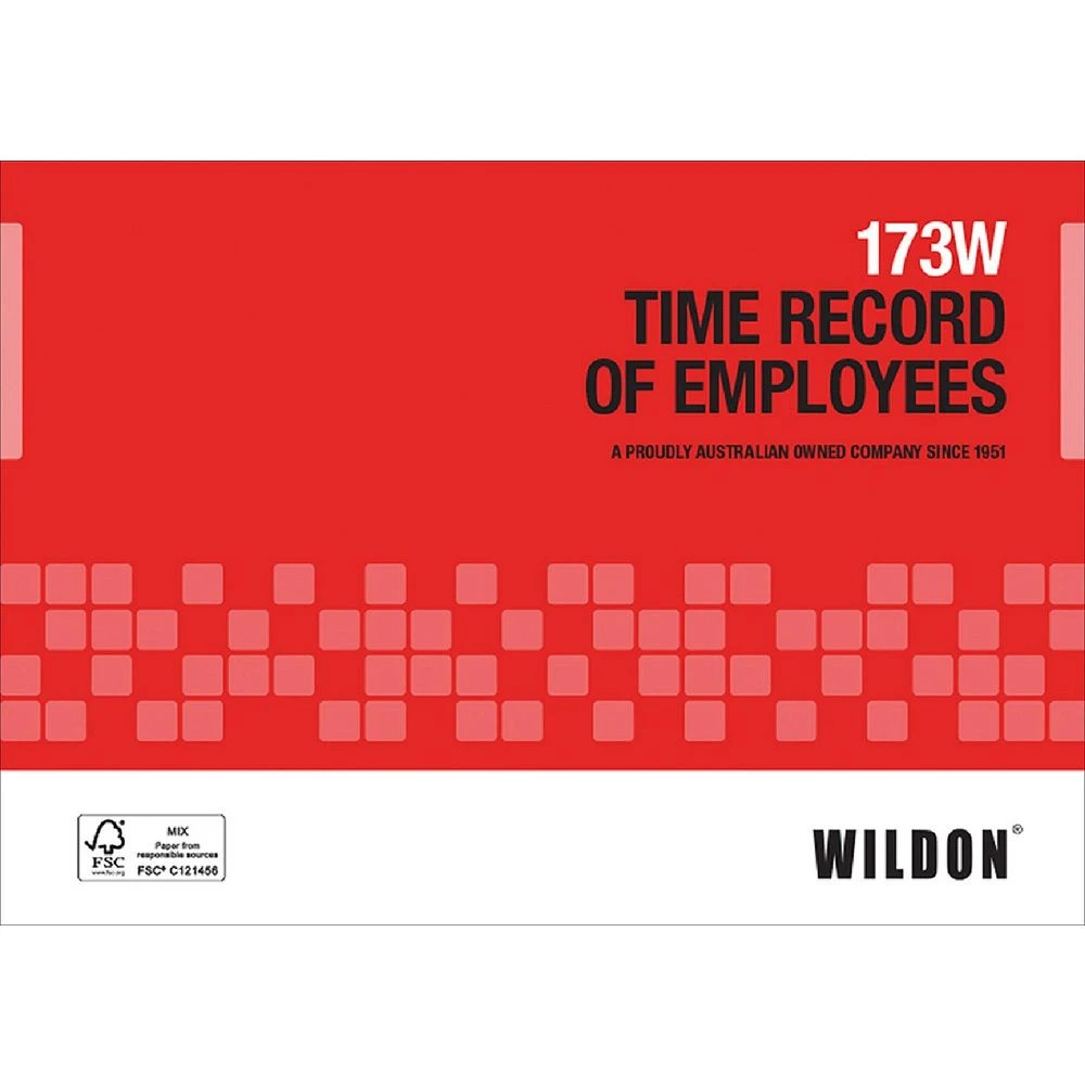 1 Wildon Time Record of Employees Book, 1 of 2