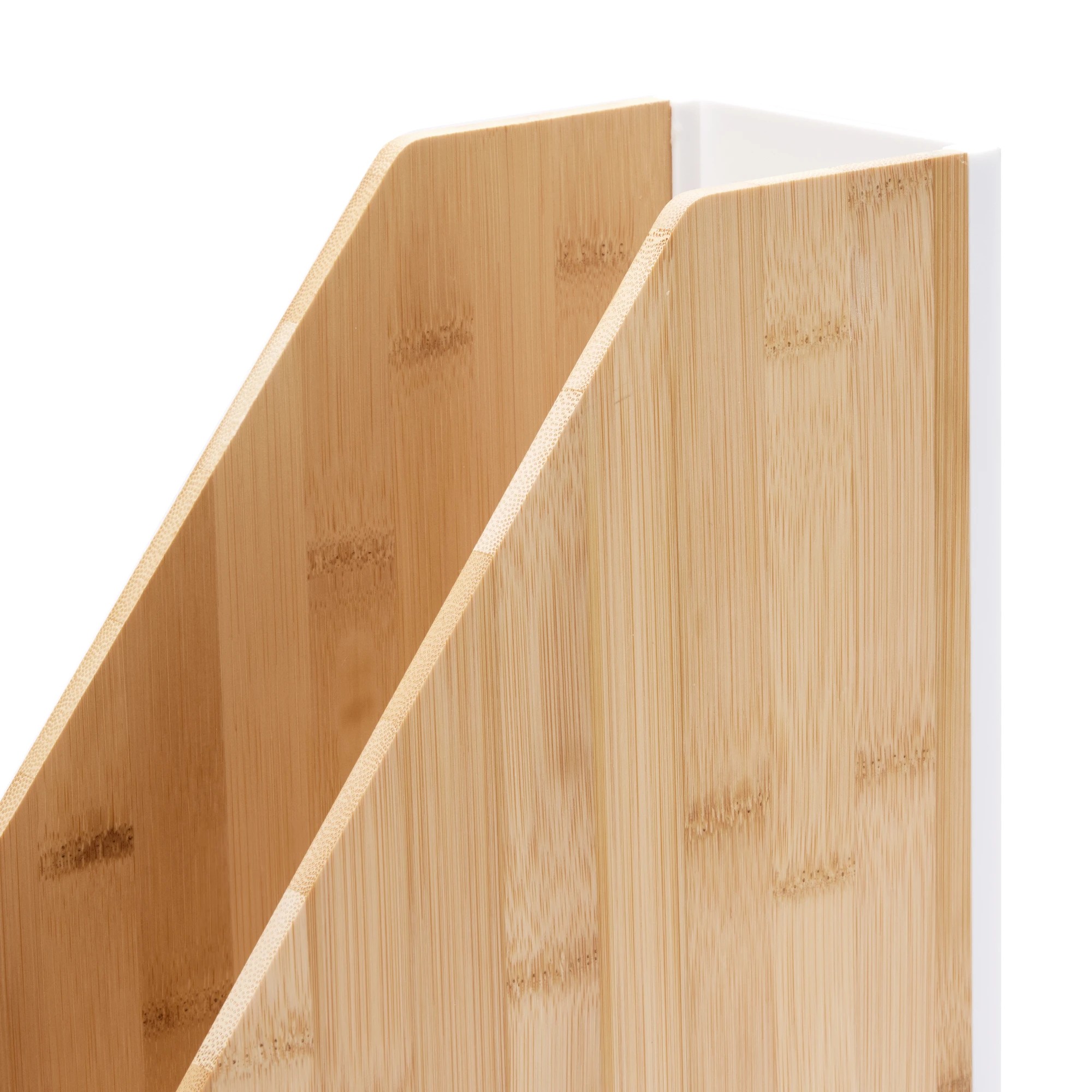 5 Bamboo and Plastic Magazine Holder - White, 5 of 7