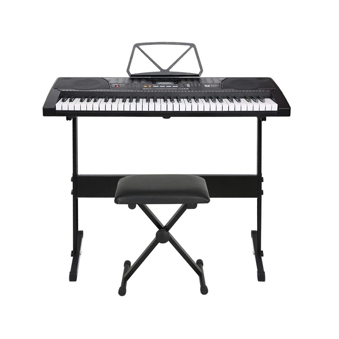 3 Alpha 61 Keys Electronic Piano Keyboard Digital Electric w/ Stand Stool Lighted - Black, 3 of 6