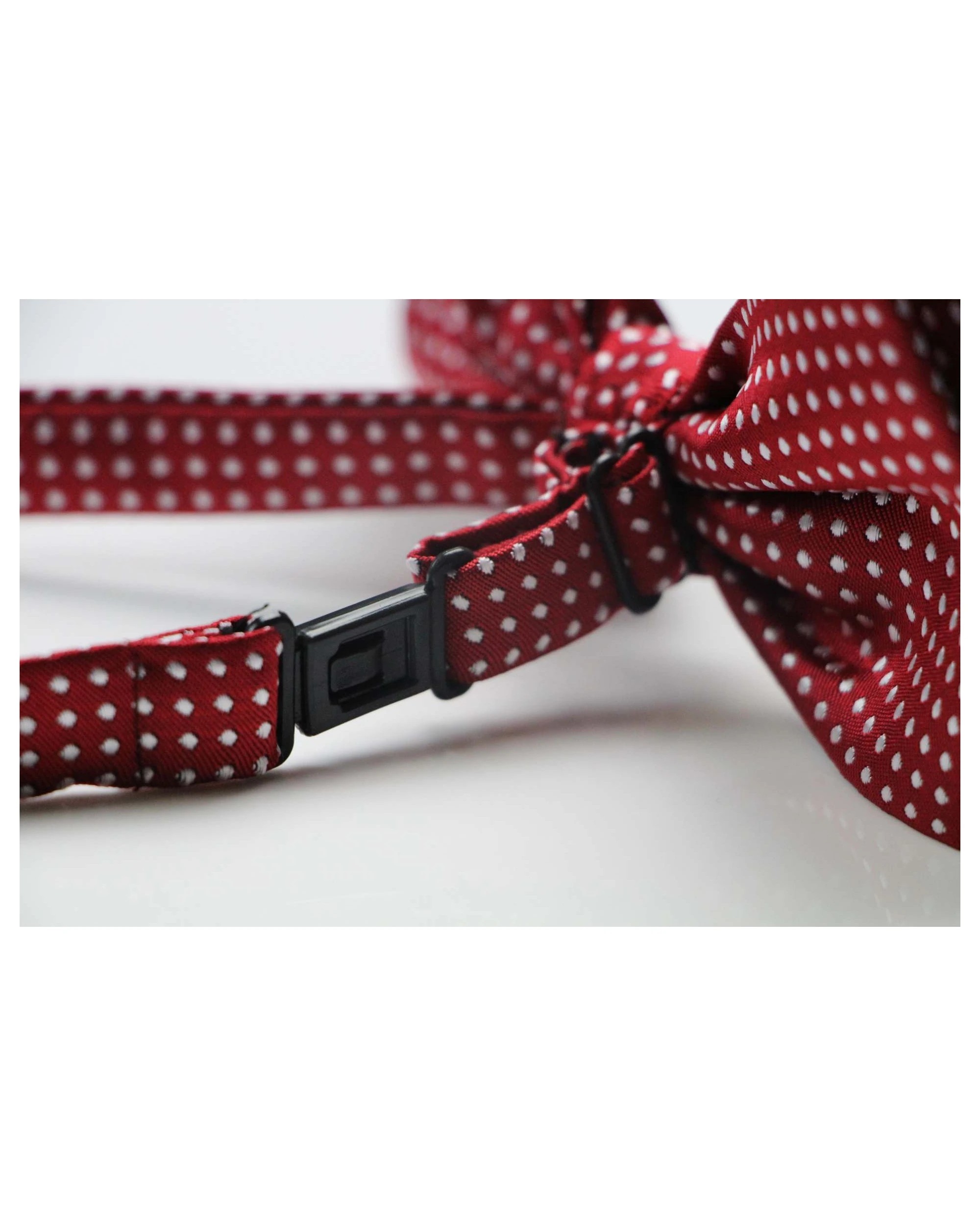 2 Zasel Mens Red Plain Coloured Bow Tie With White Polka Dots - Red, 2 of 5