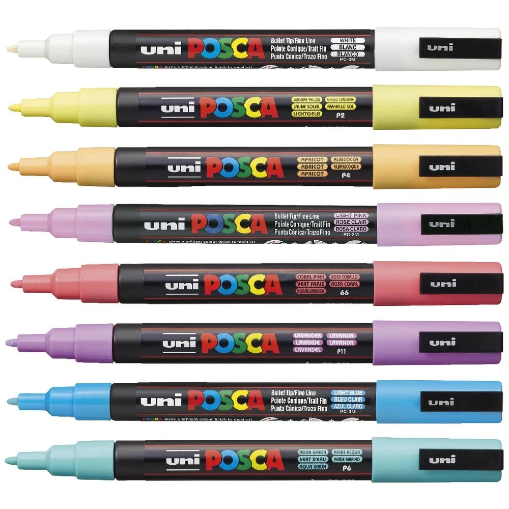 3 POSCA PC3M Paint Markers Pastel 8 Pack, 3 of 7